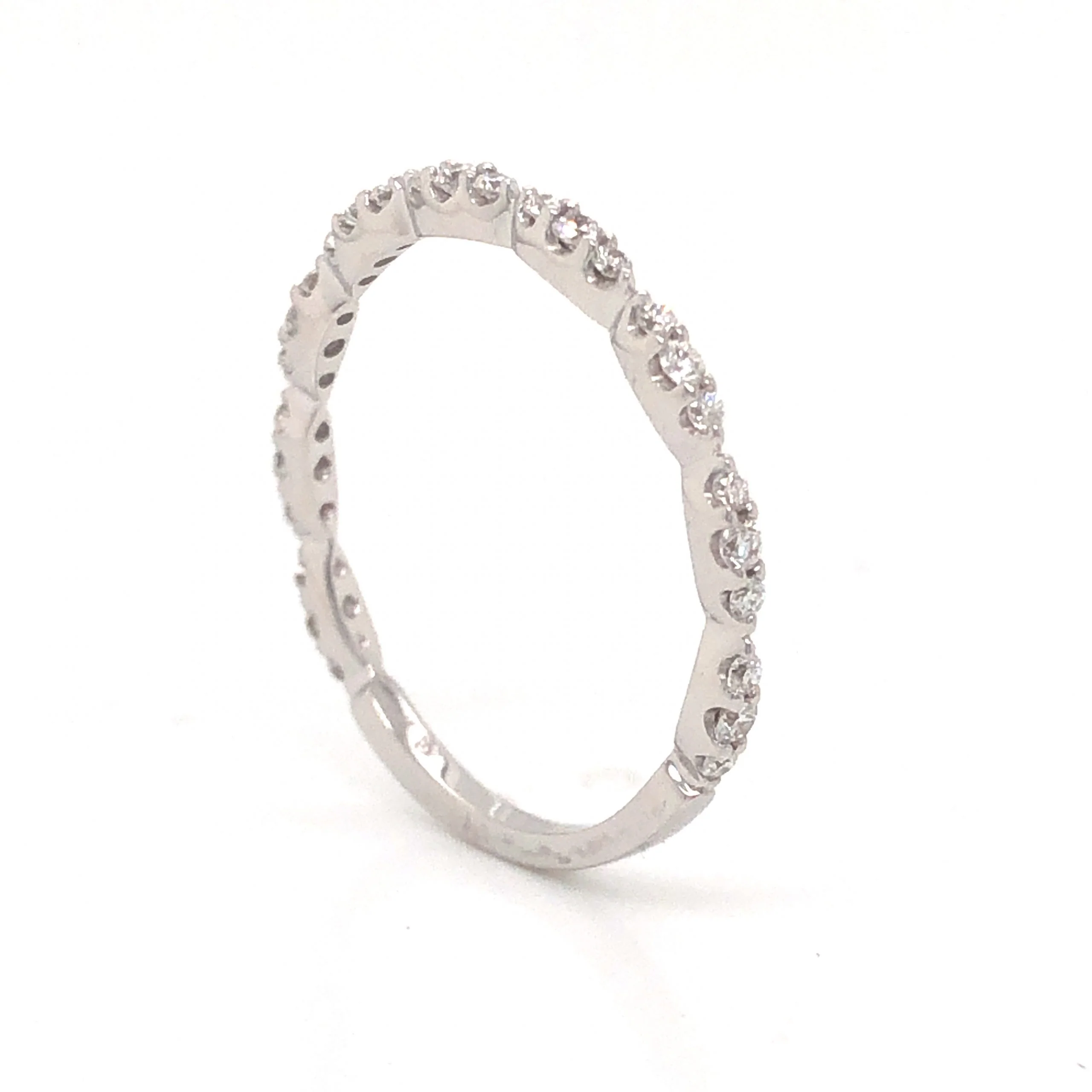 .28 Thin Diamond Wedding Band in 14k White Gold - Image 5
