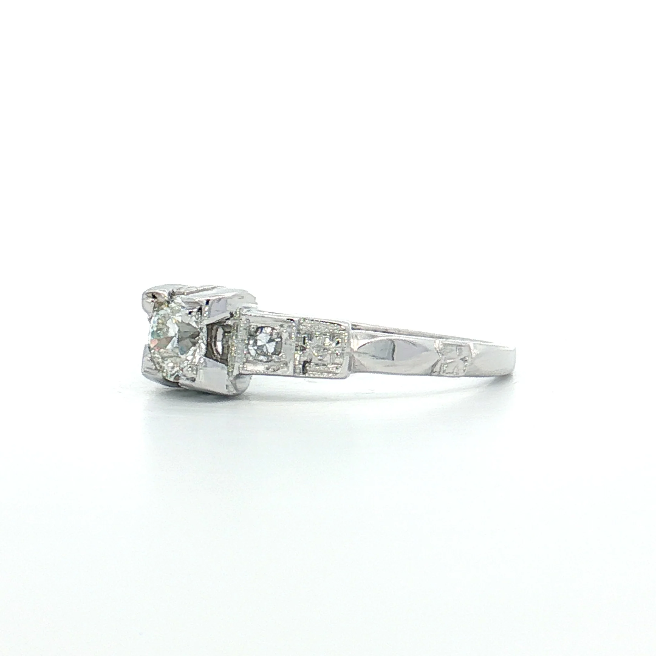 .28 Vintage Deco Diamond Engagement Ring 18k - Image 2