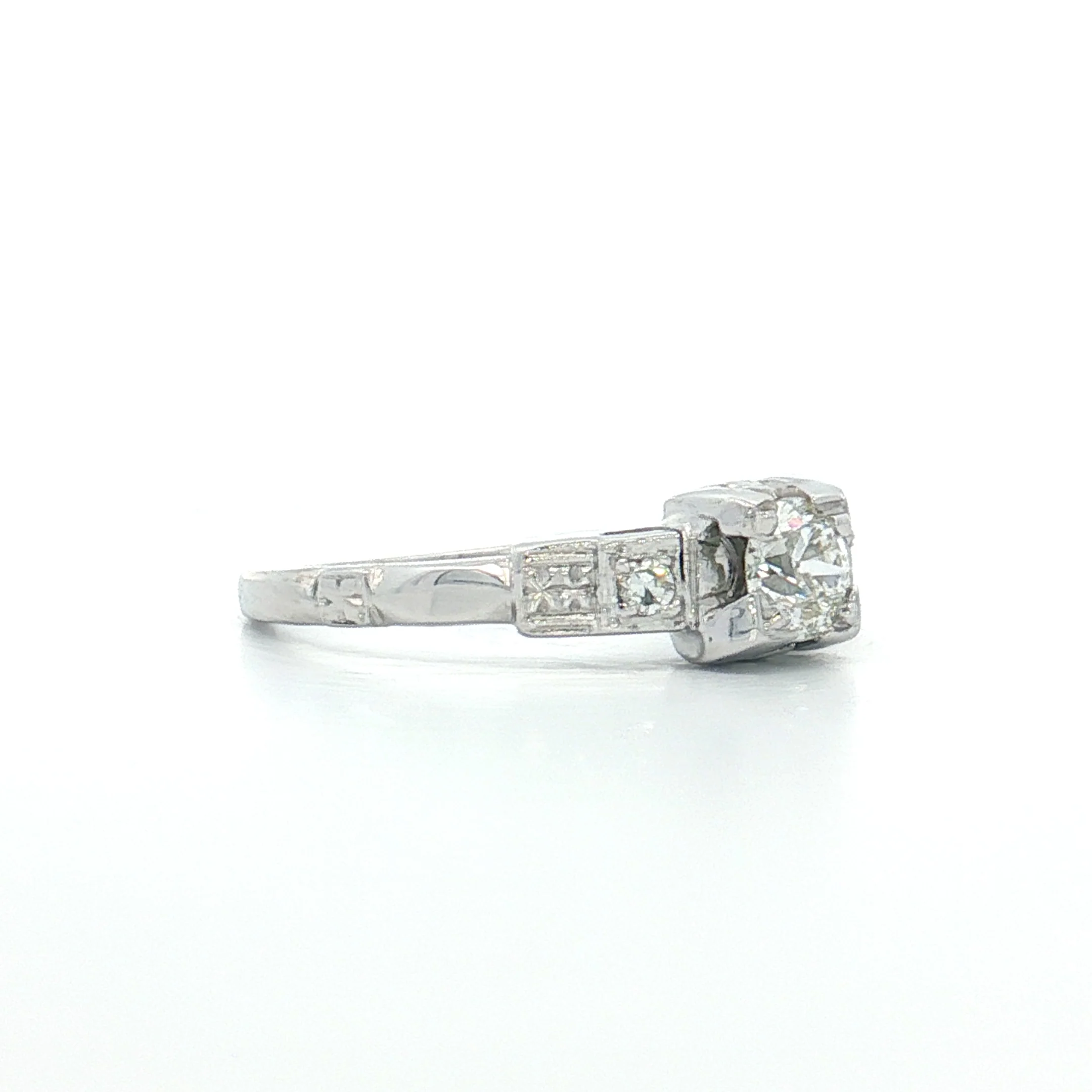 .28 Vintage Deco Diamond Engagement Ring 18k - Image 3