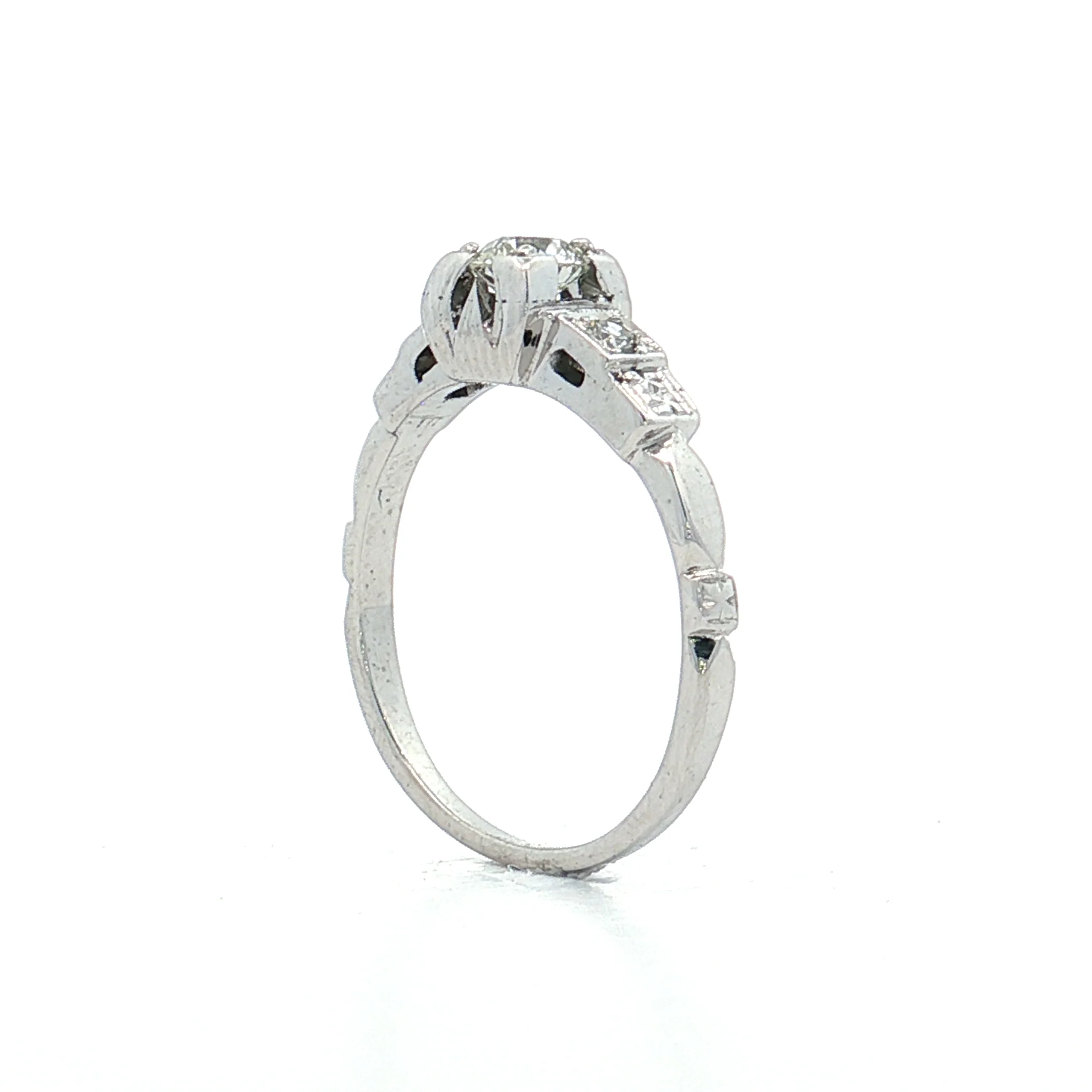 .28 Vintage Deco Diamond Engagement Ring 18k - Image 5