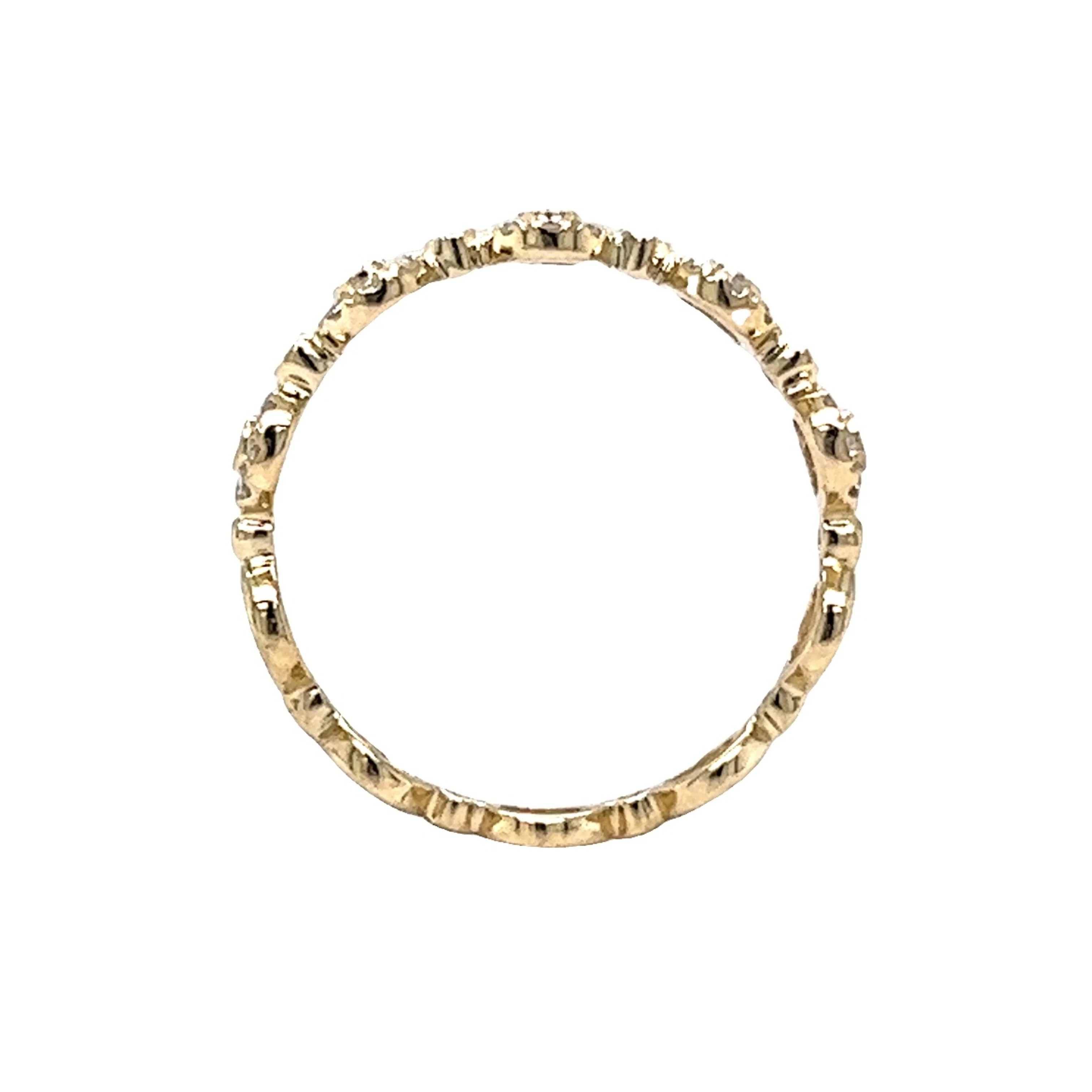 .28 Round Brilliant Diamond Stacking Ring in 14k Yellow Gold - Image 4