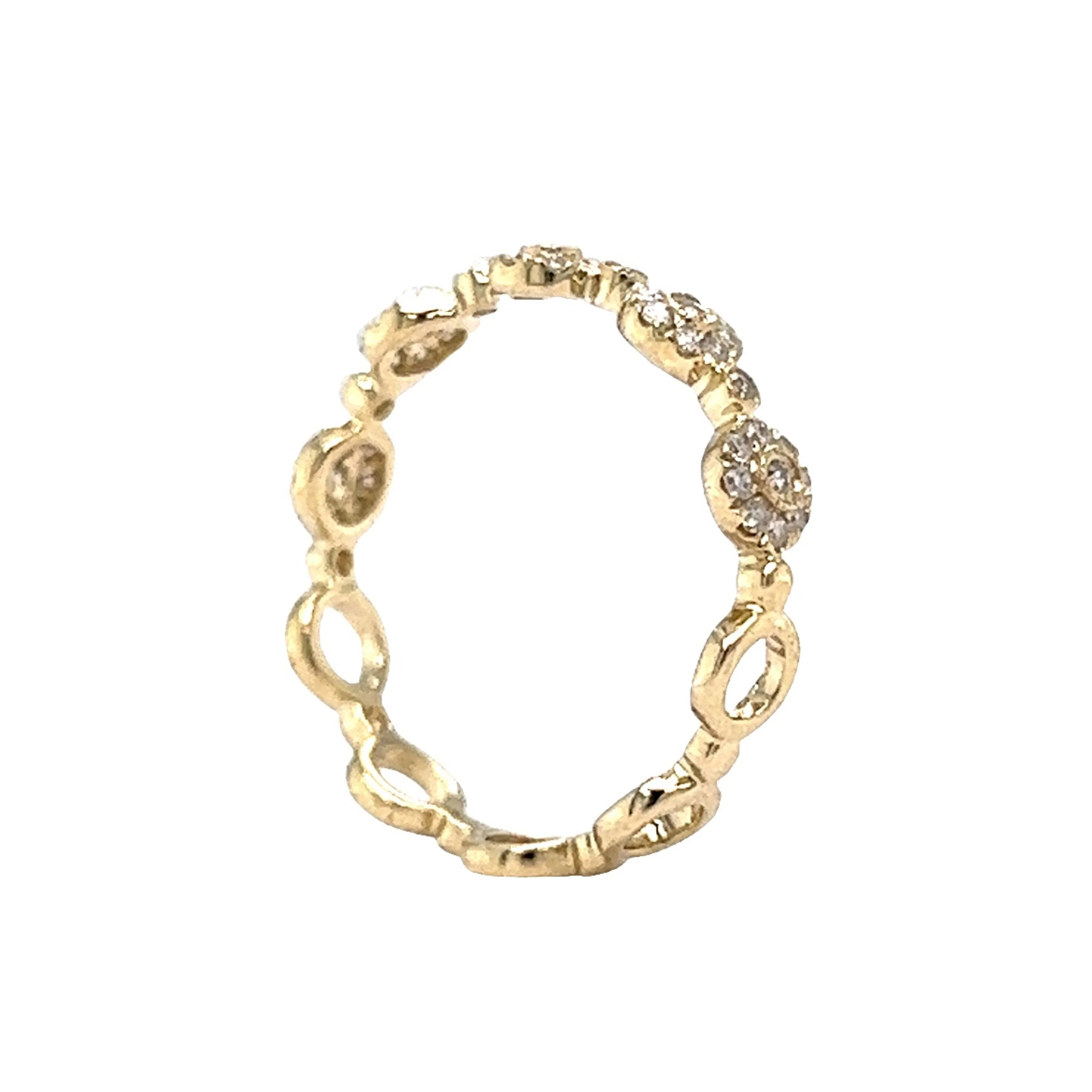 .28 Round Brilliant Diamond Stacking Ring in 14k Yellow Gold - Image 5