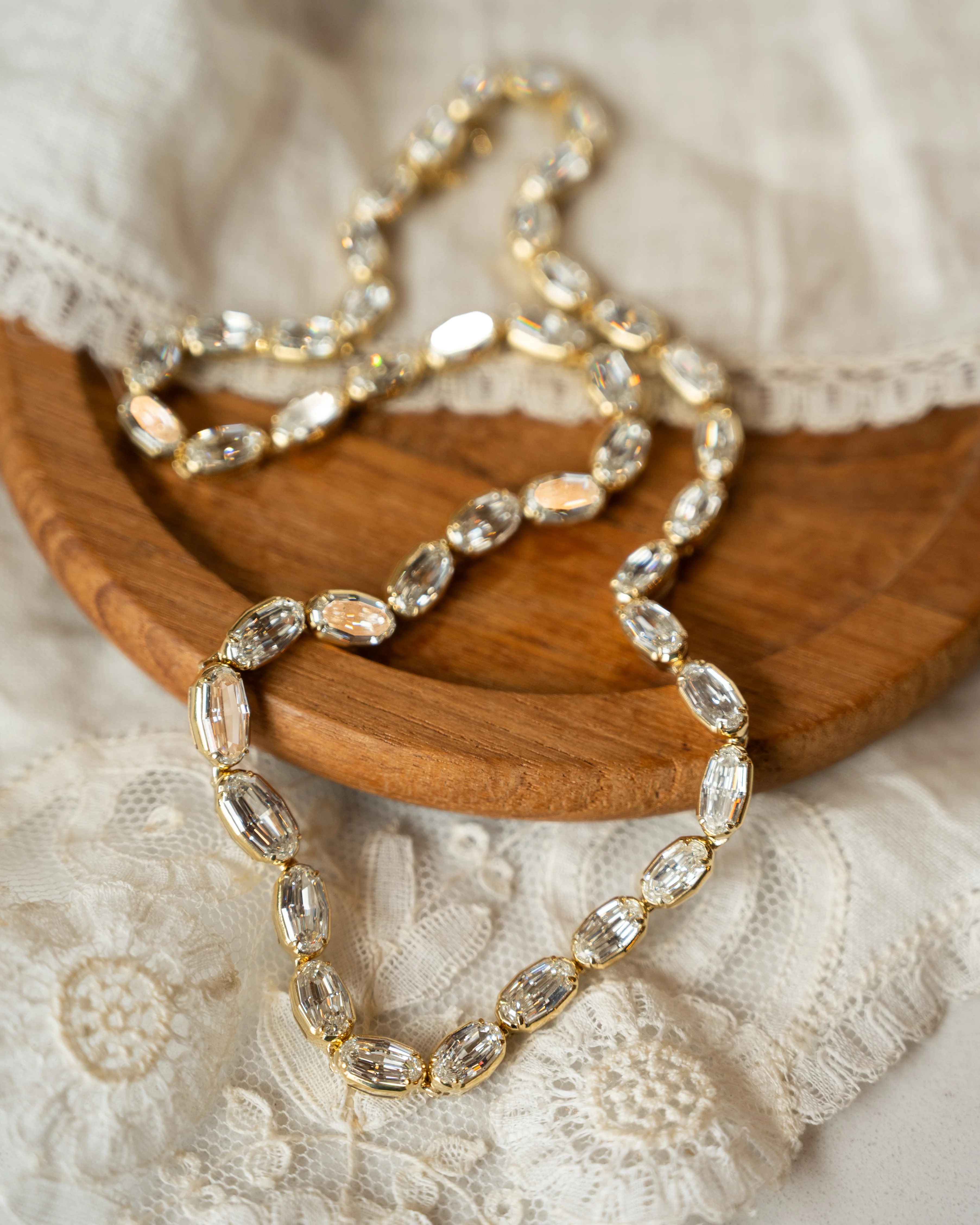 29.04 GIA Step Oval Diamond Tennis Necklace 18k - Image 5