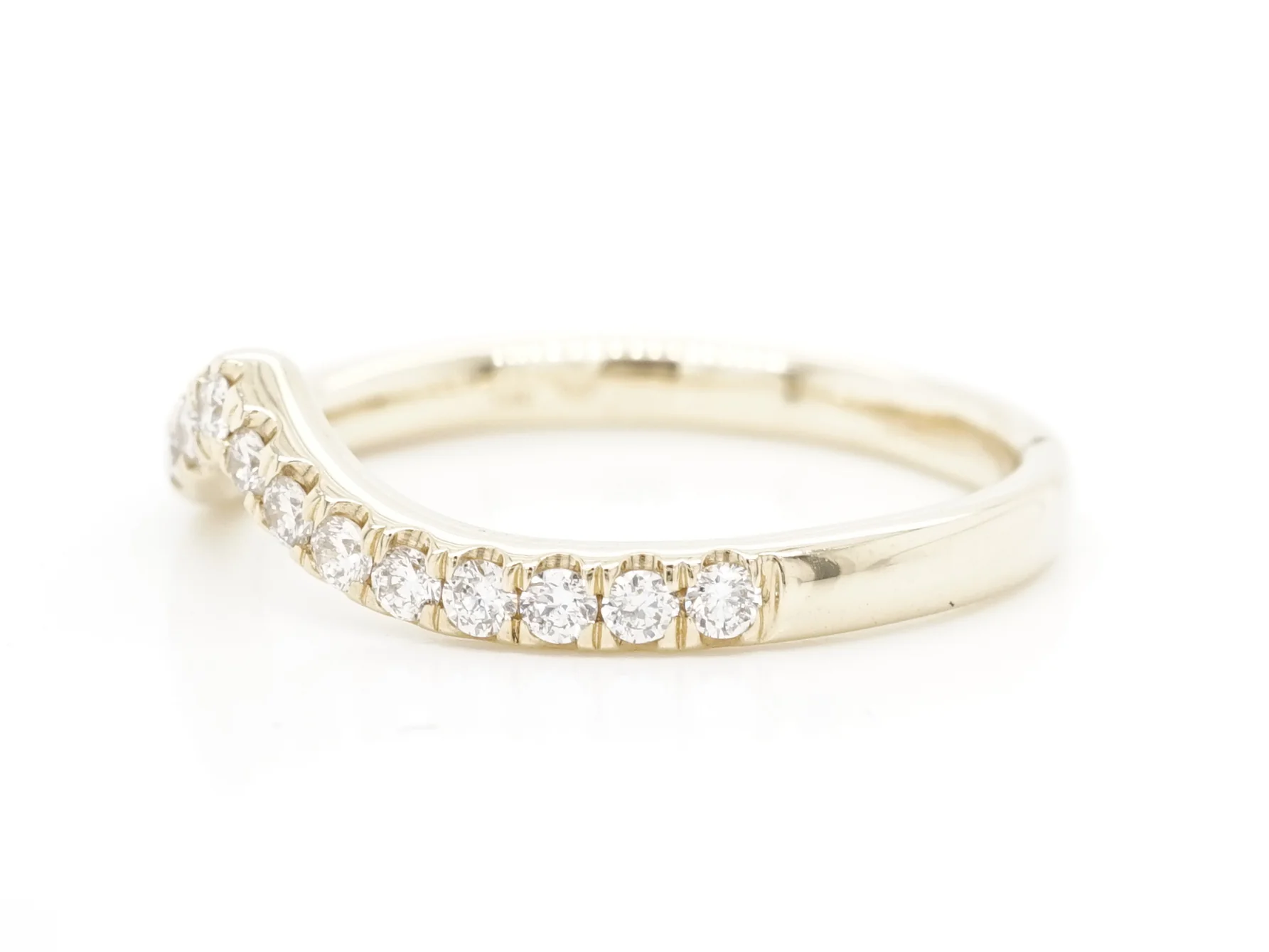 .29 Contoured Diamond Wedding Band in 14k Yellow Gold - Image 3