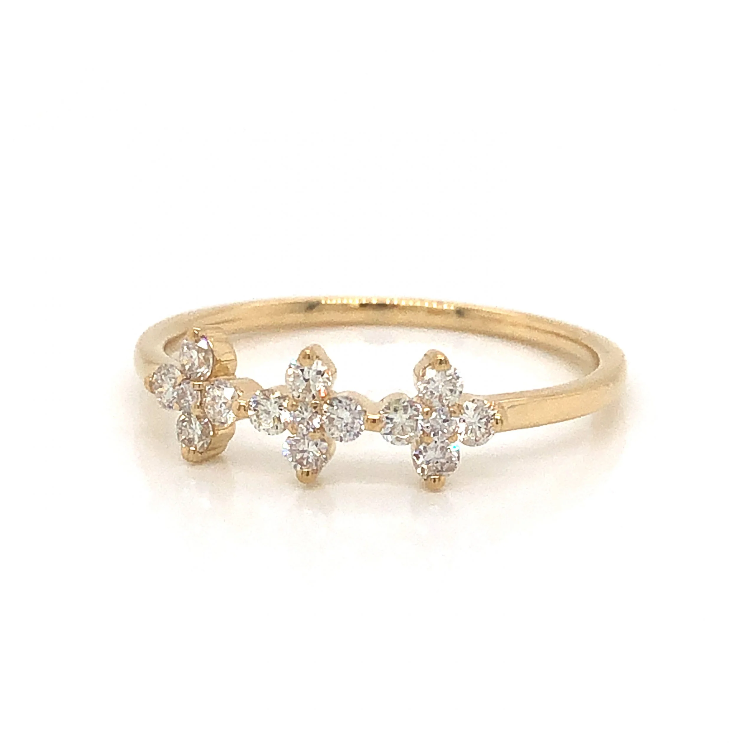 .29 Diamond Cluster Stacking Ring in 14k Yellow Gold - Image 2