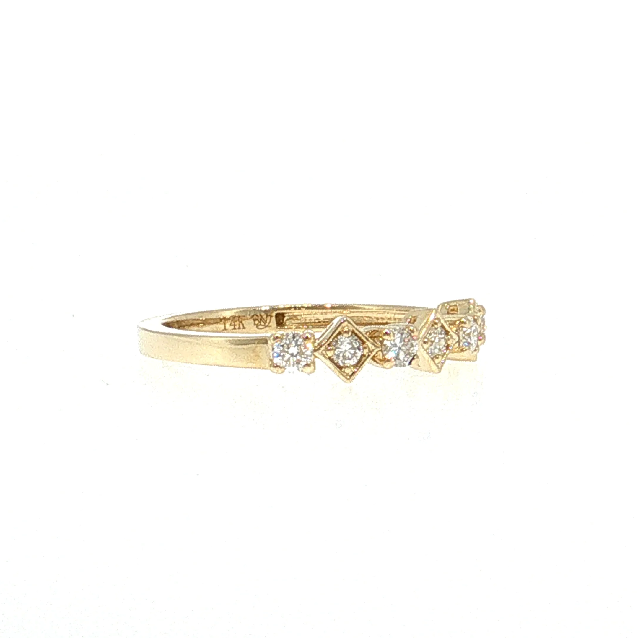 .29 Diamond Stacking Wedding Band 14k Yellow Gold - Image 3