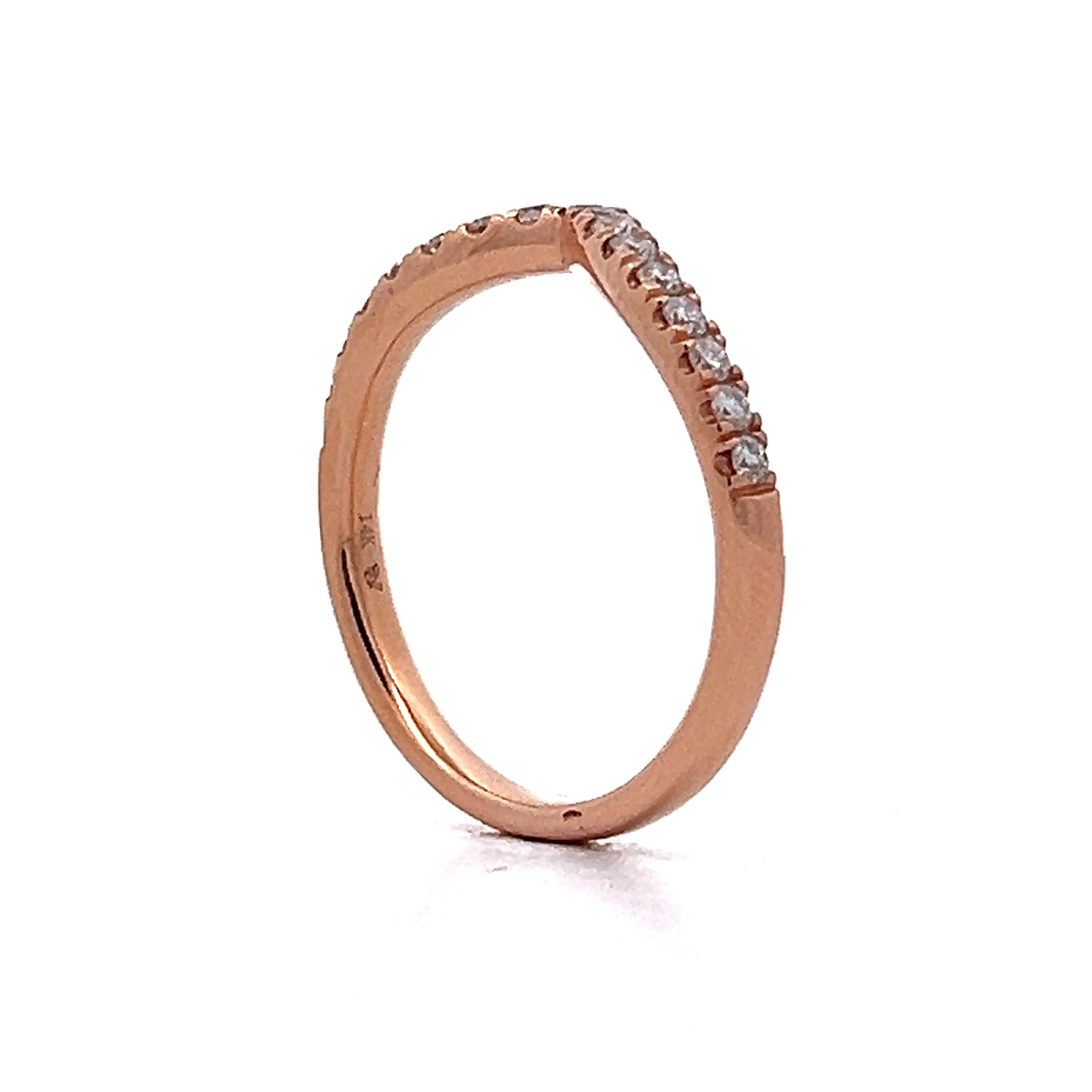 .29 Diamond V Contour Band in 14k Rose Gold - Image 5