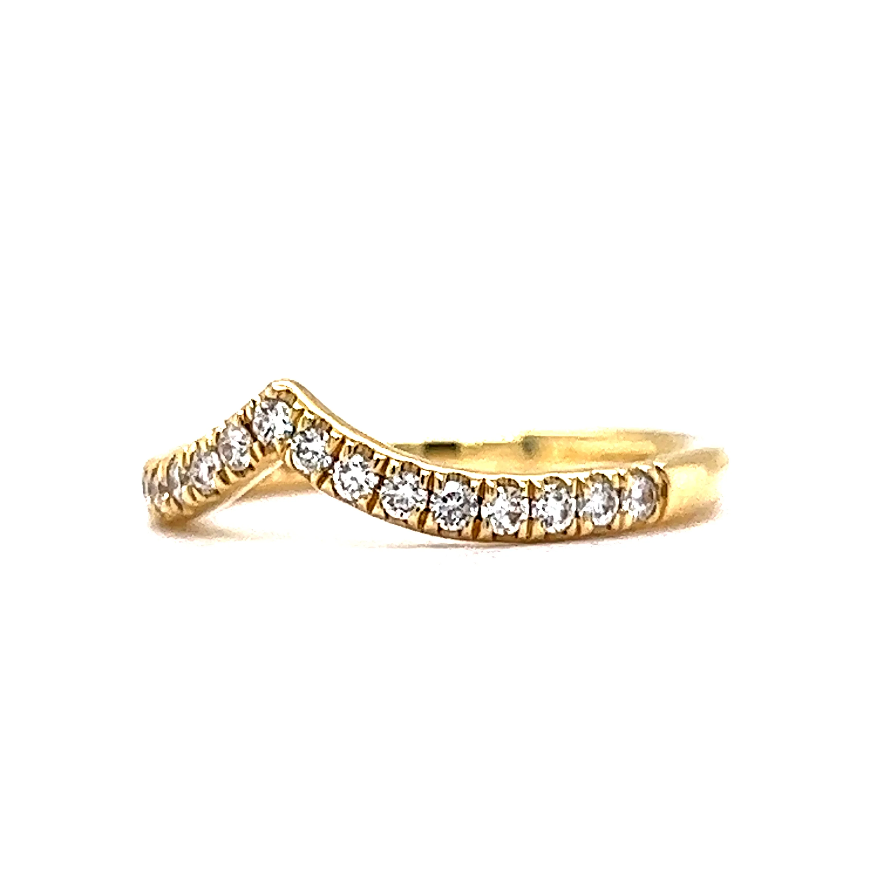 .29 Pointed Diamond Wedding Band in 14k Yellow Gold - Image 2