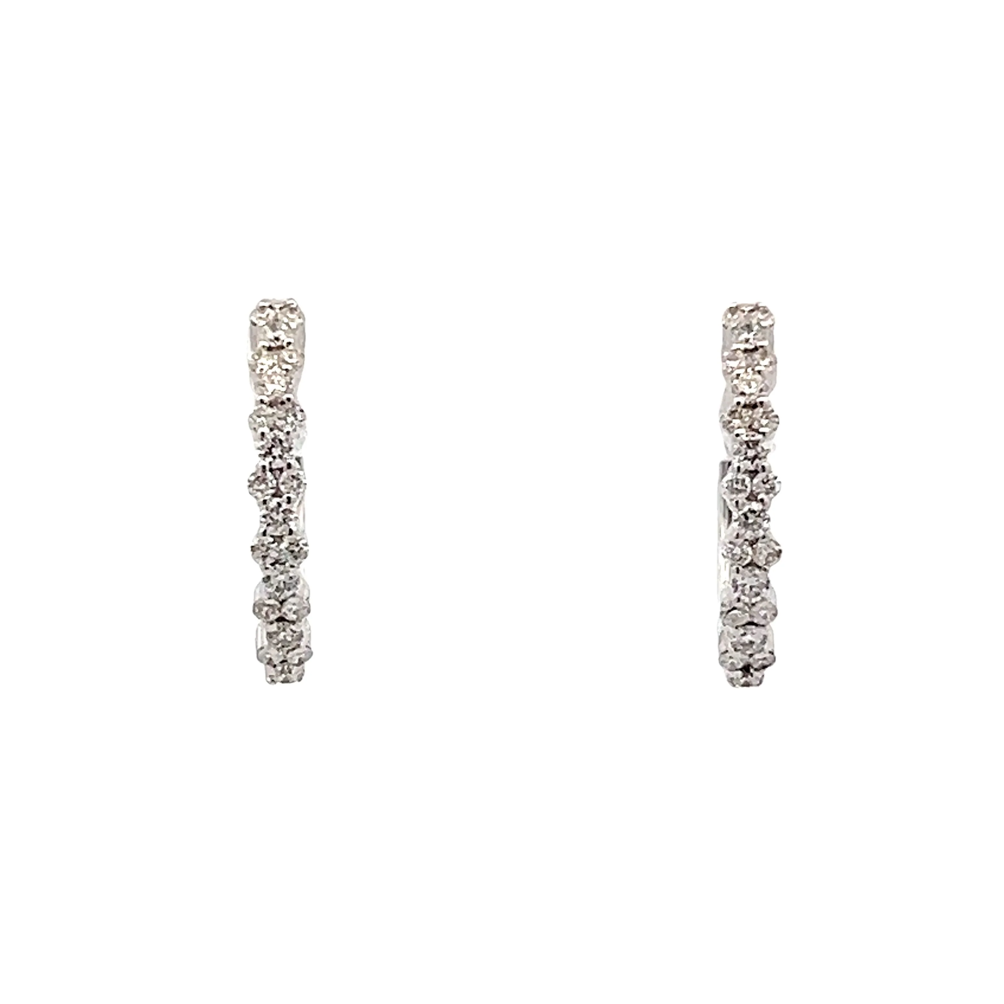 .29 Round Brilliant Diamond Hoop Earrings in 14k