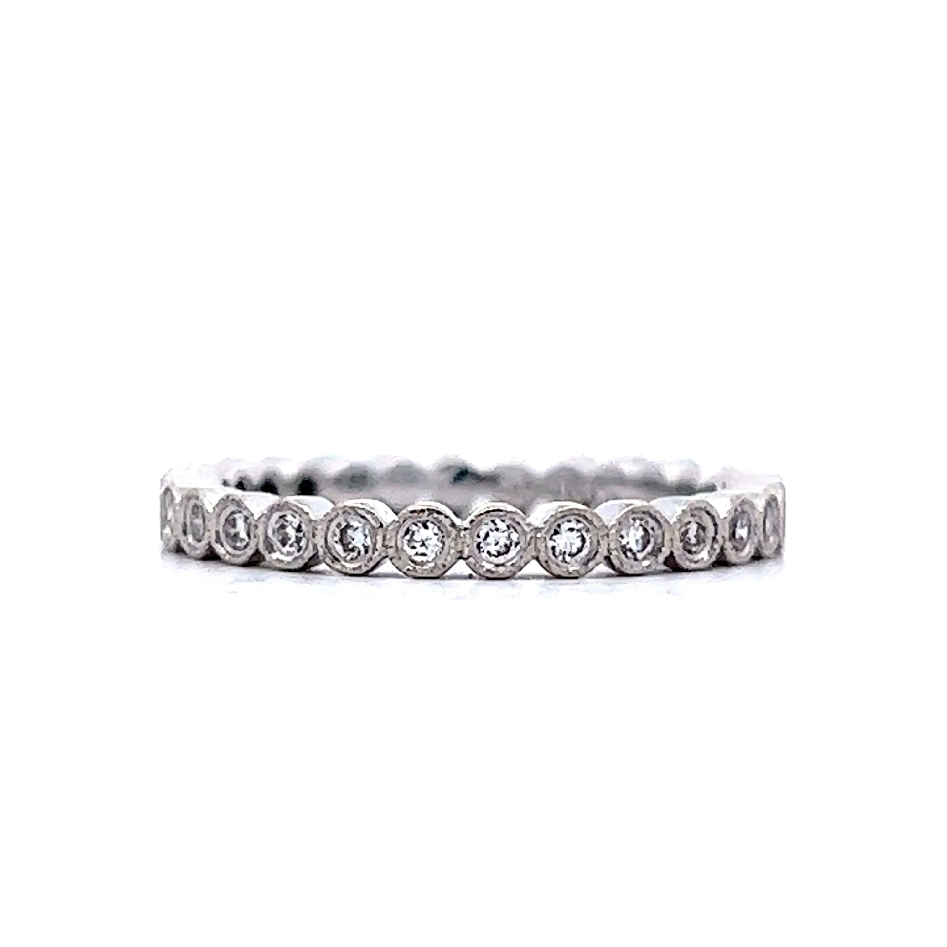 .29 Bezel Set Eternity Wedding Band in 14k White Gold - Image 3