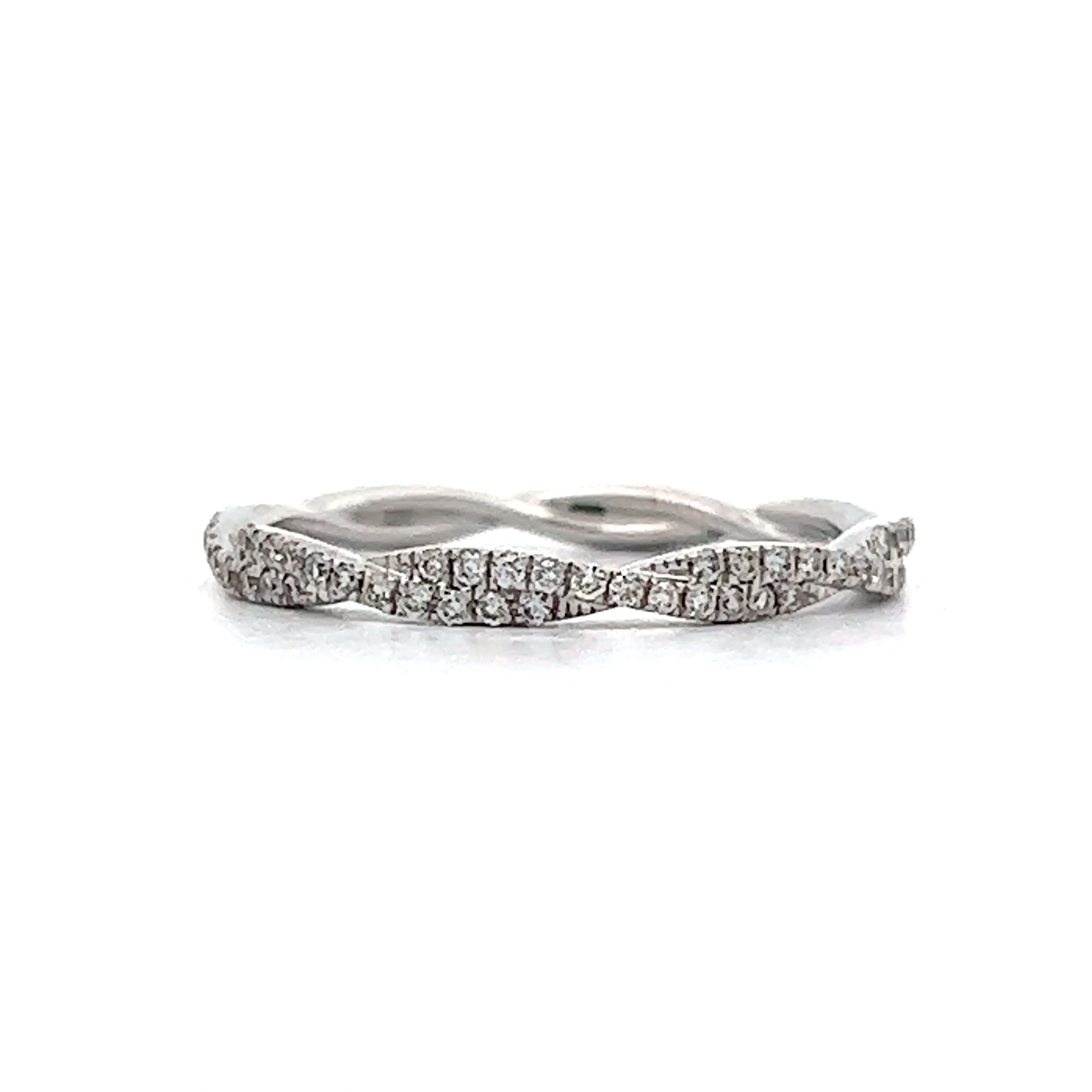 .29 Twisted Pave Wedding Band in 14k White Gold - Image 2