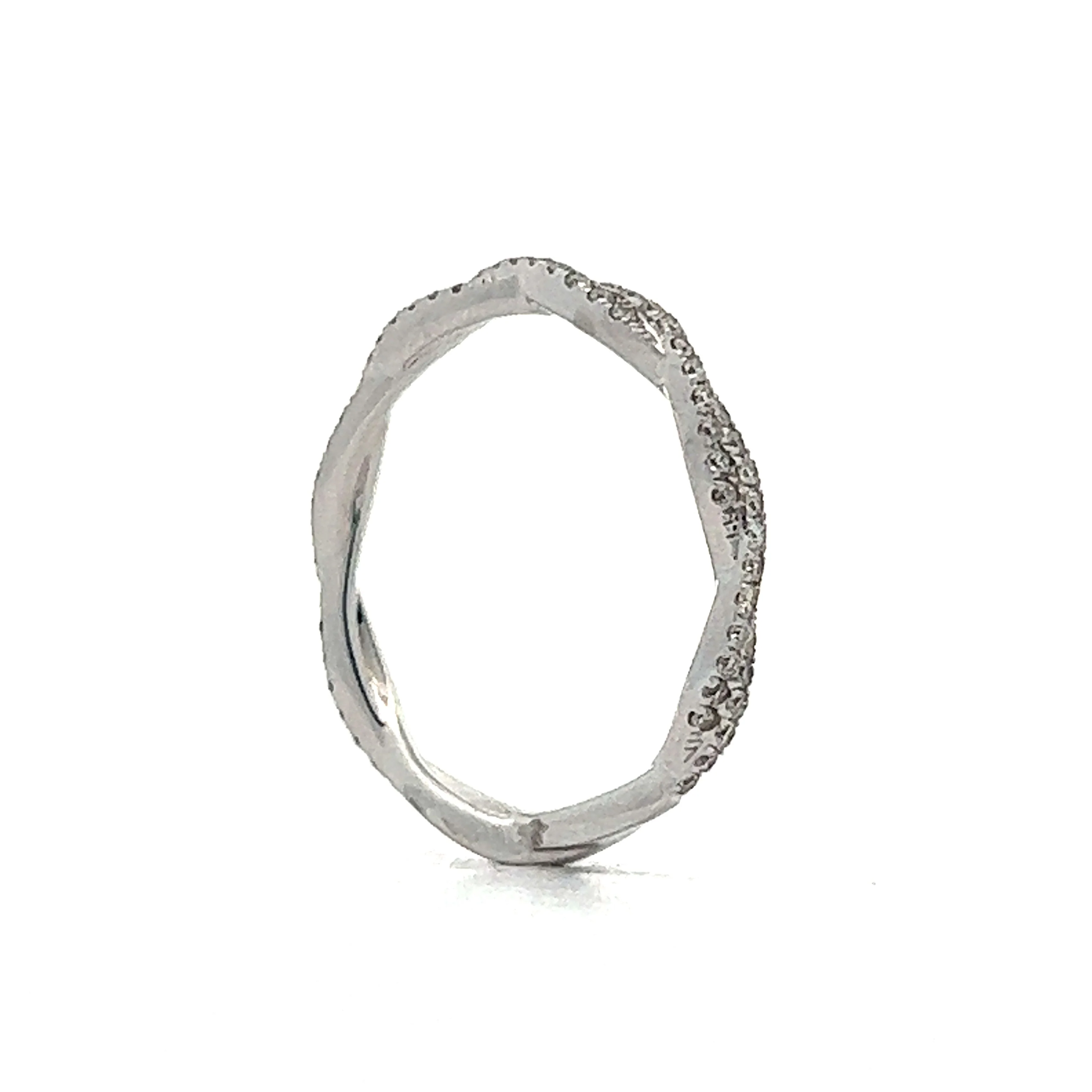 .29 Twisted Pave Wedding Band in 14k White Gold - Image 5