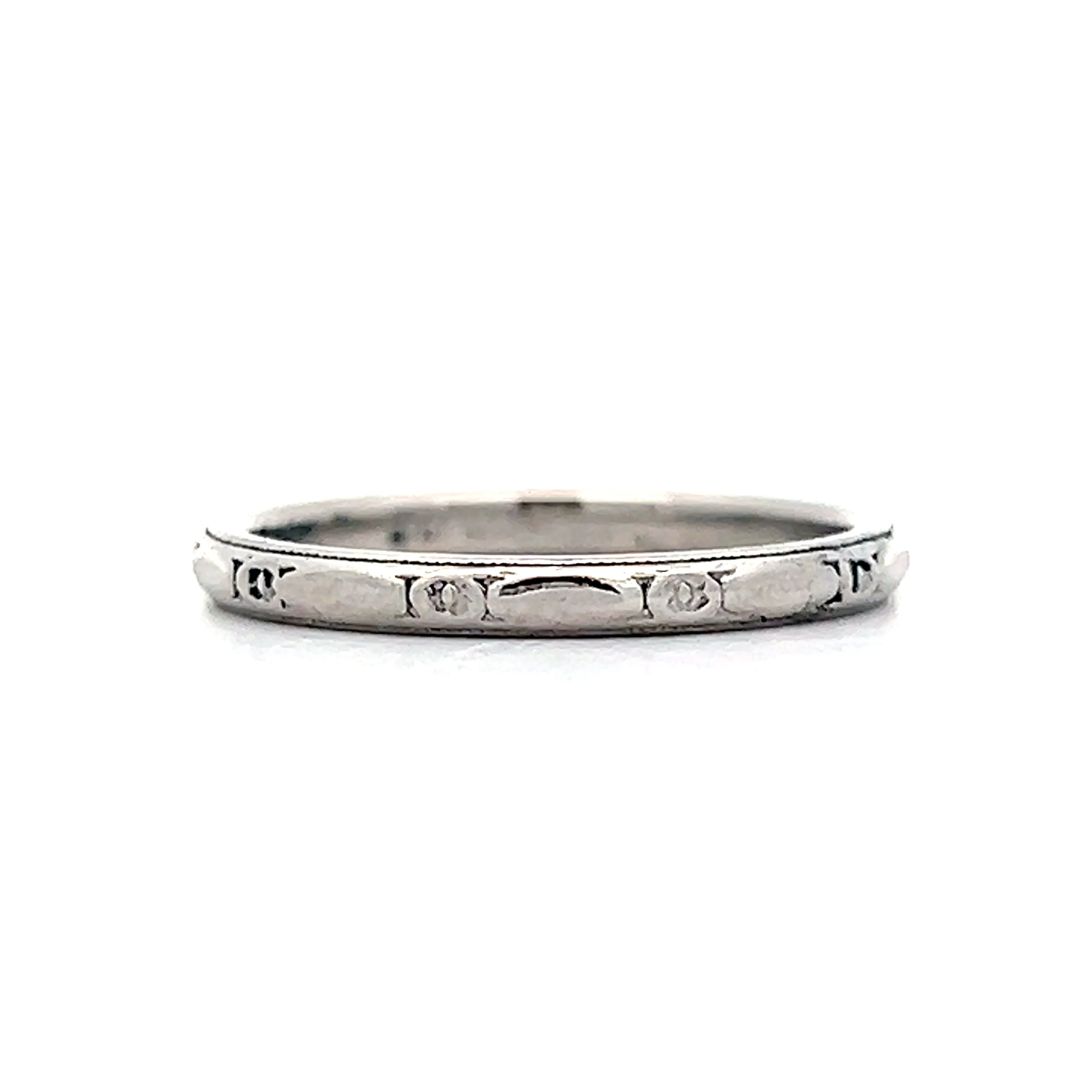 2mm Deco Orange Blossom Band in Platinum - Image 2