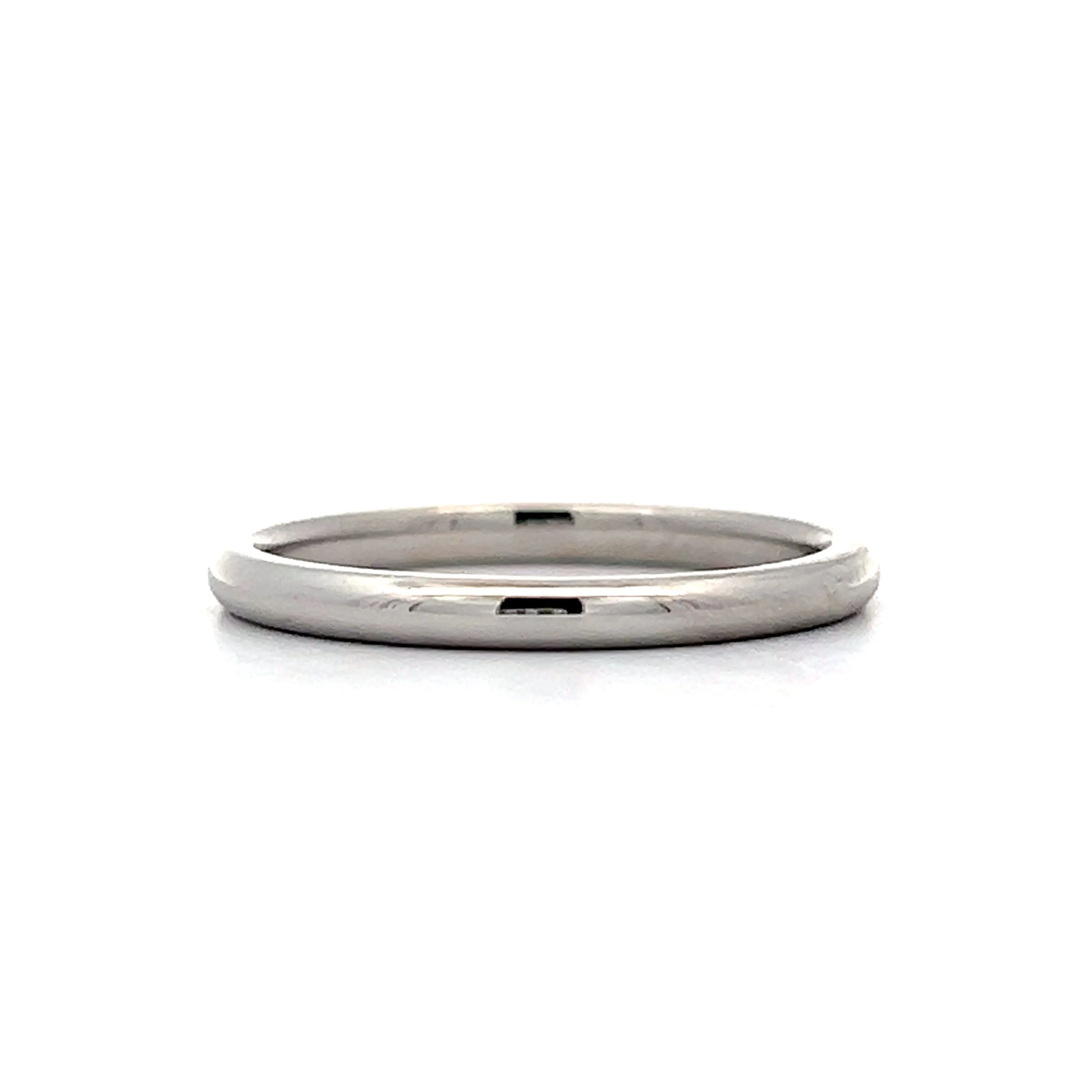 2mm Half Round Wedding Band in Platinum - Image 2