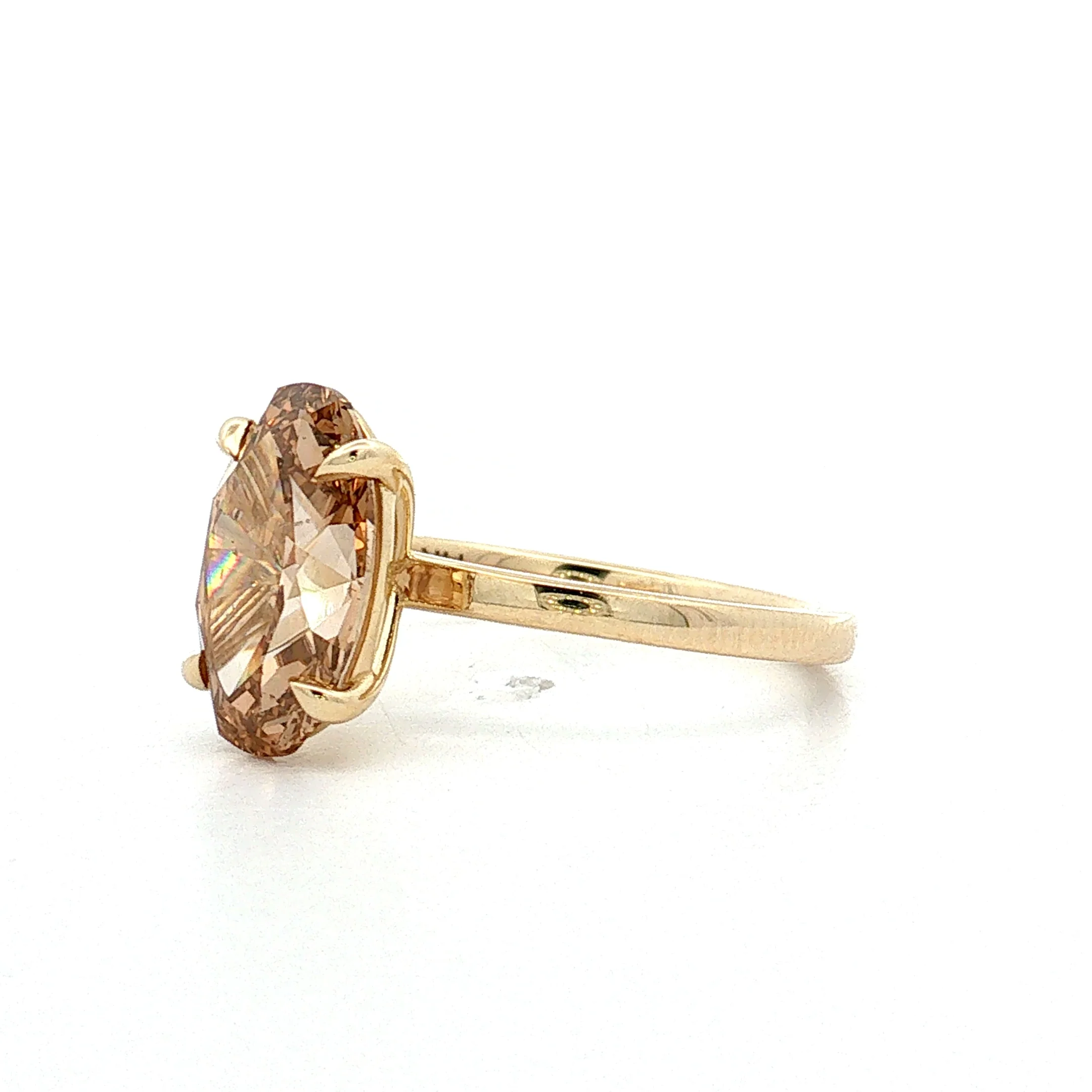 3.00 Moval Diamond Solitaire Engagement Ring 14k - Image 2