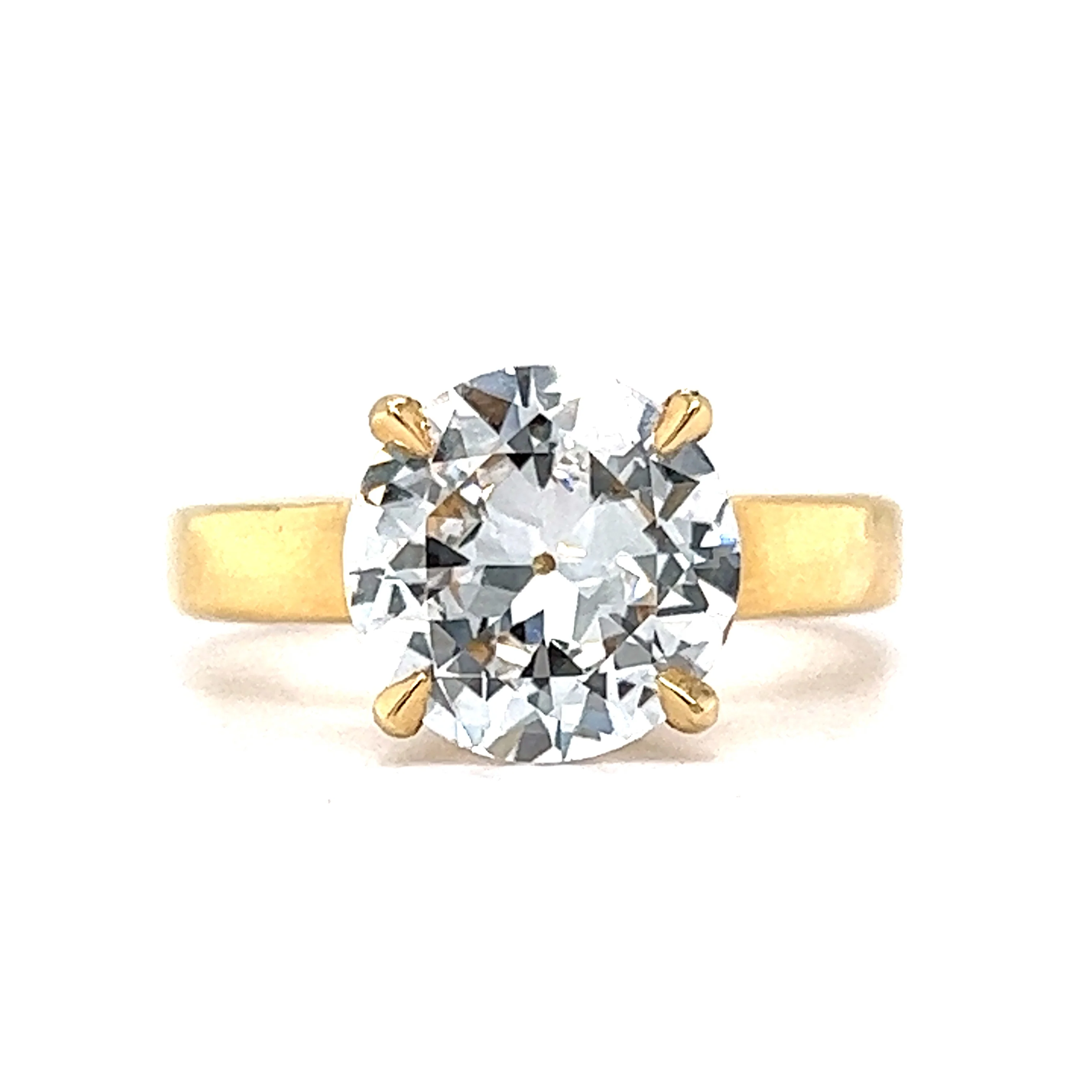3.00 Old European Cut Diamond Engagement Ring in 18k