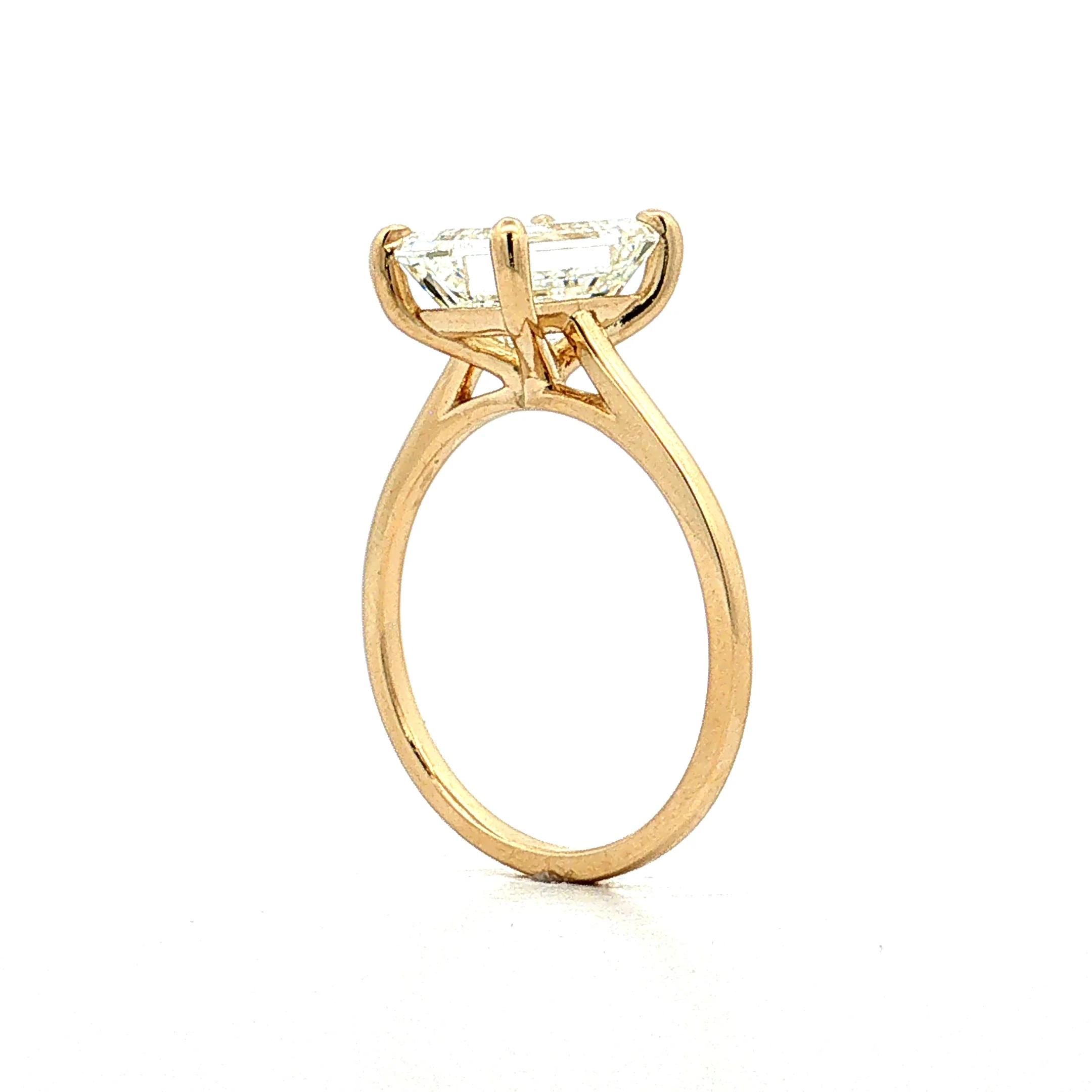 3.01 Emerald Cut Diamond Engagement Ring 14k - Image 5