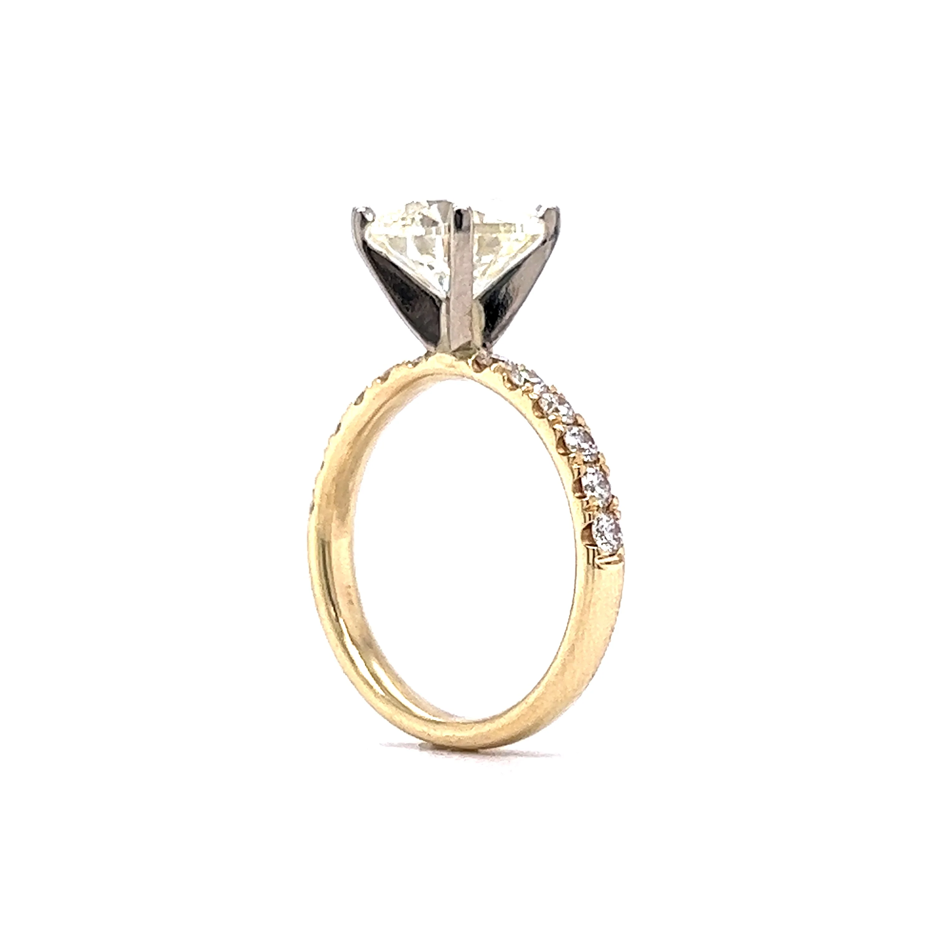 3.02 Round Brilliant Cut Diamond Engagement Ring in 14k Gold - Image 5