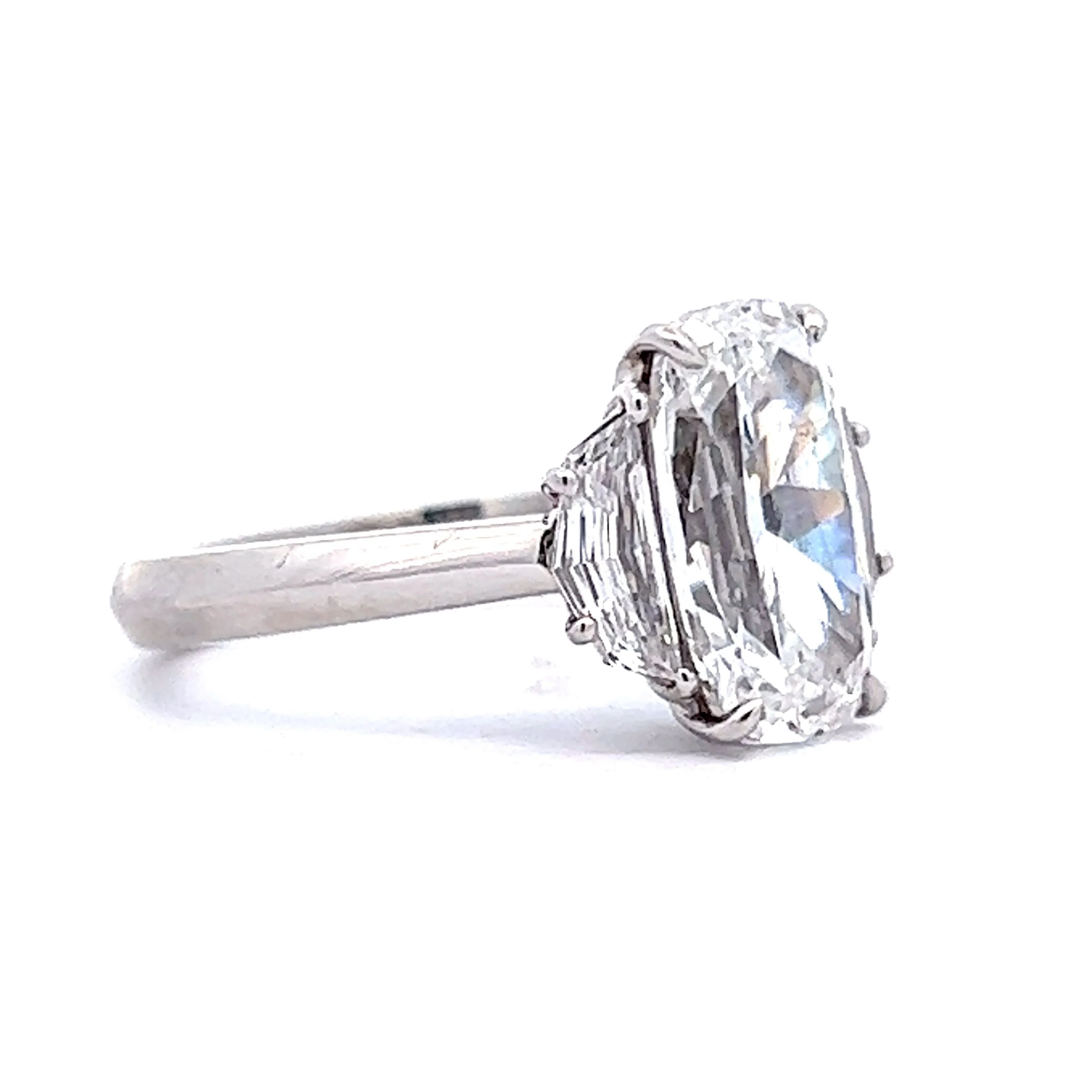 3.02 Cushion Cut Diamond Engagement Ring in Platinum - Image 3
