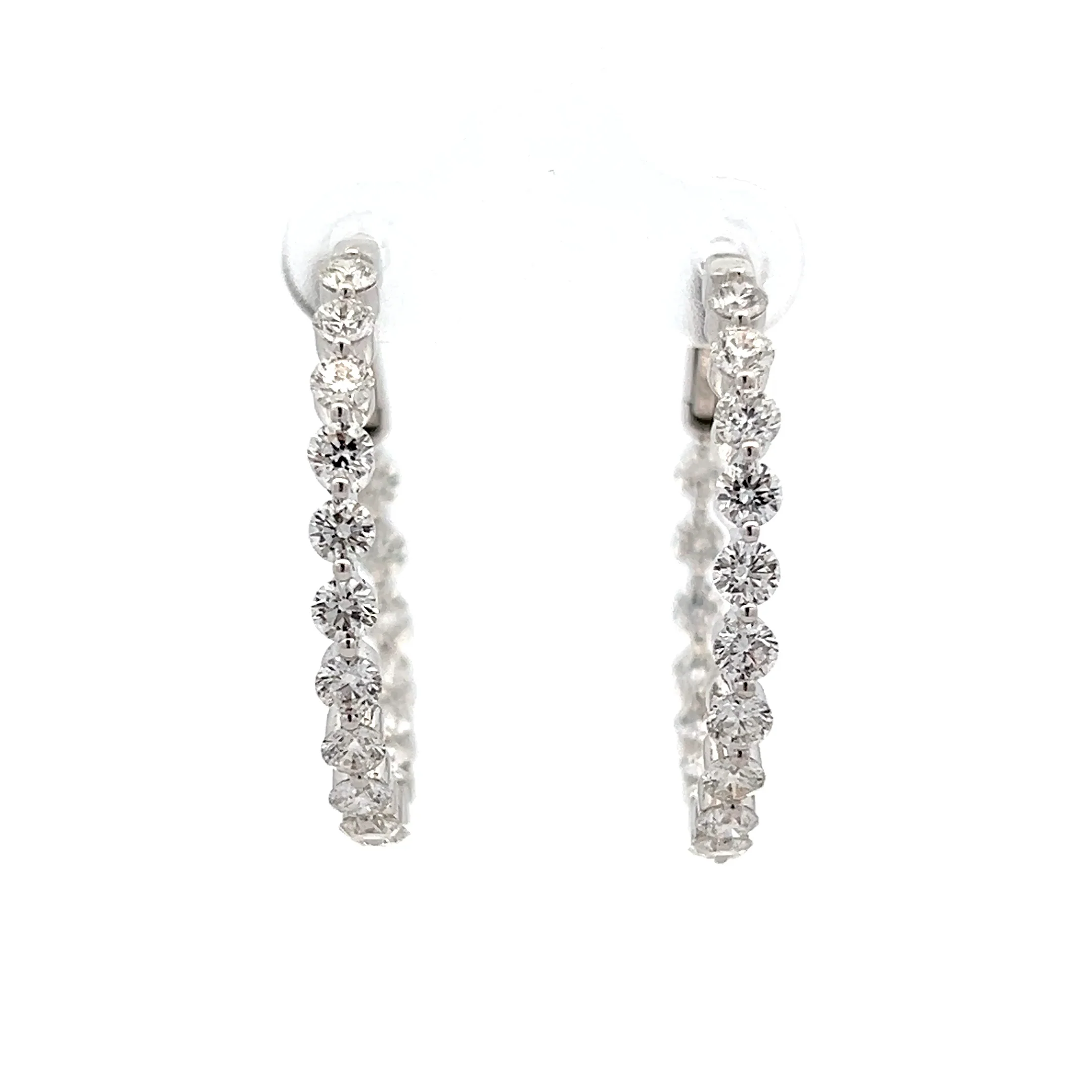3.05 Round Brilliant Diamond Hoops in 18k