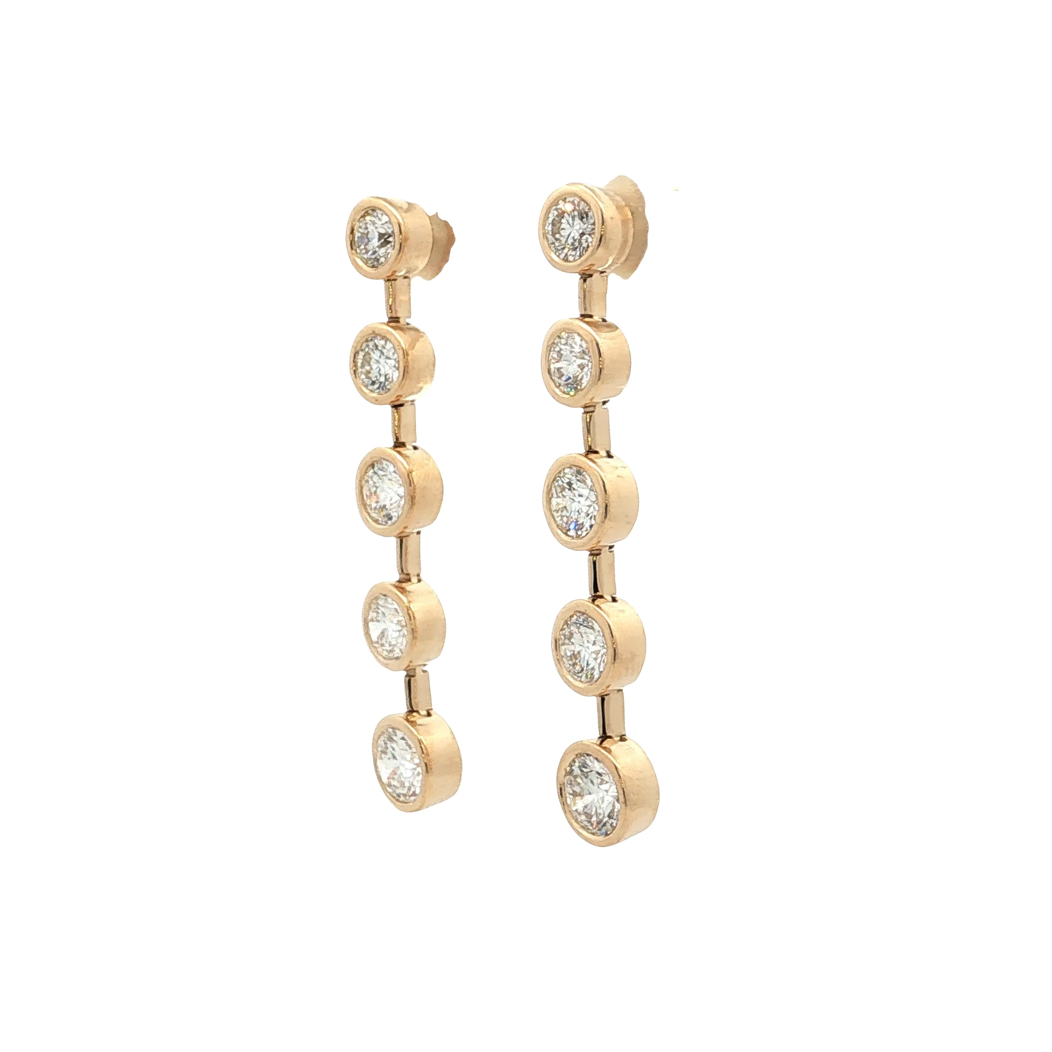 3.07 Diamond Drop Earrings in 18k Yellow Gold - Image 2