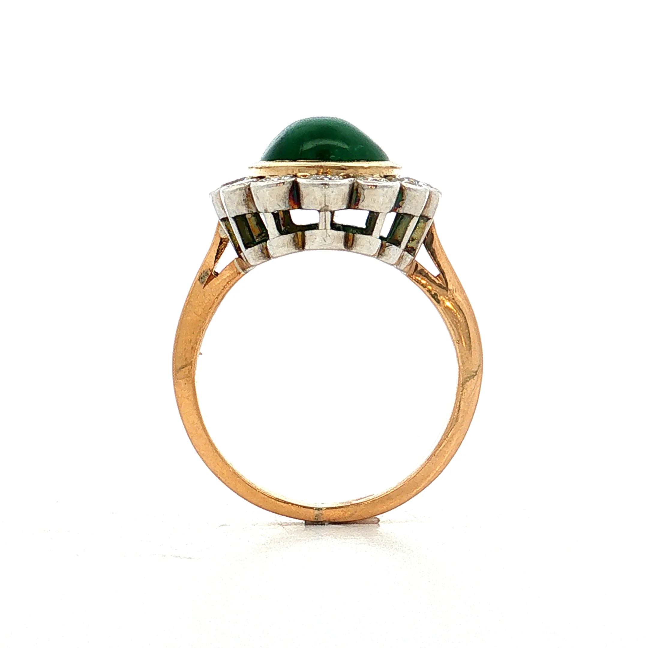 3.15 Emerald & Diamond Cocktail Ring 18k Two-Tone - Image 4