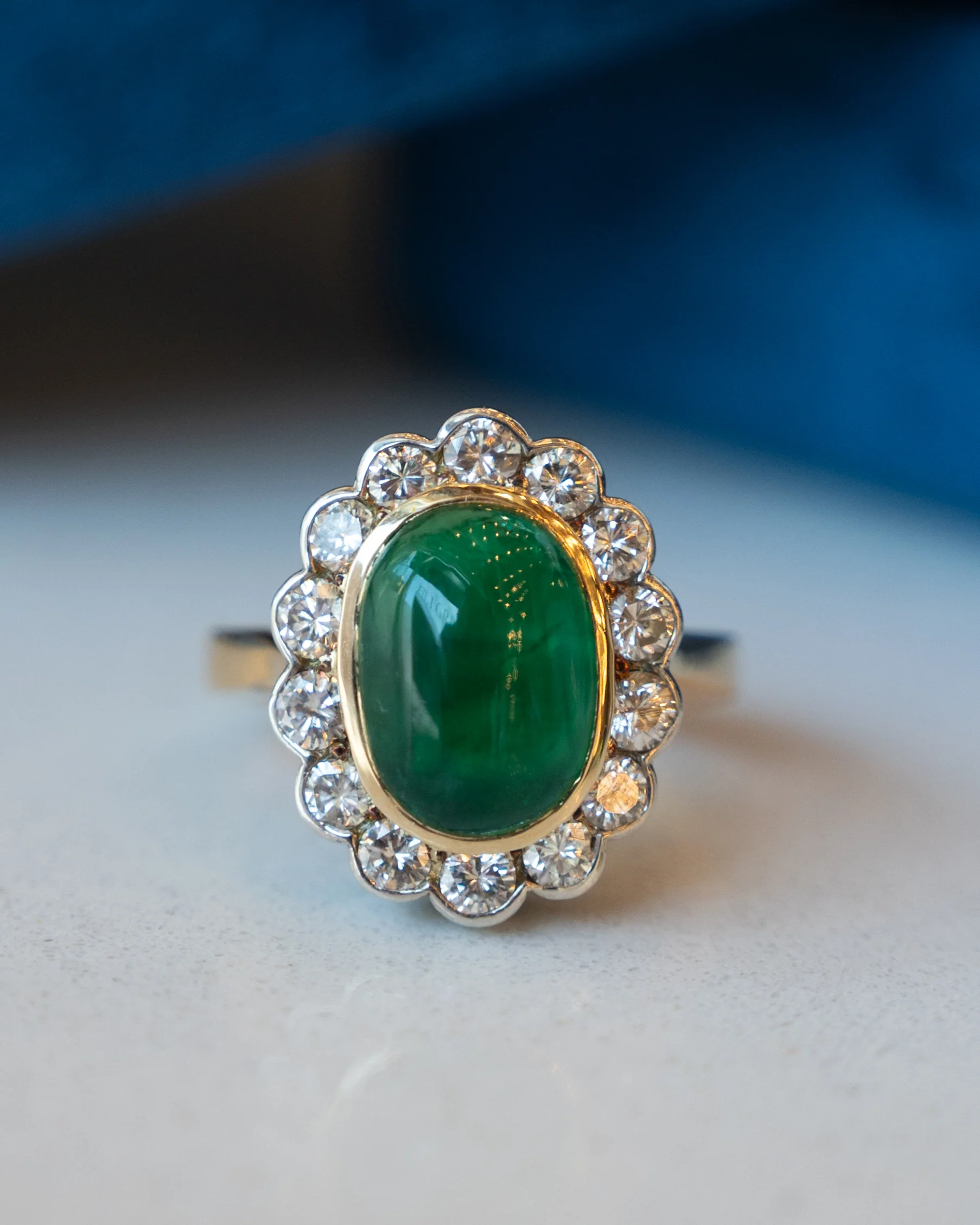 3.15 Emerald & Diamond Cocktail Ring 18k Two-Tone - Image 6