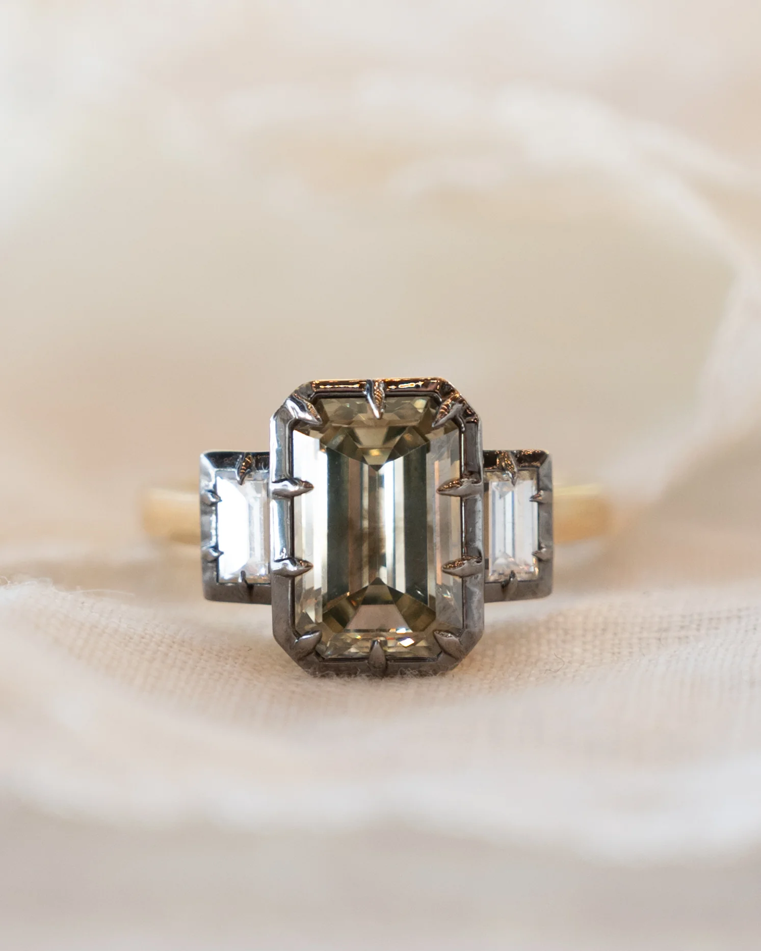 3.18 GIA Fancy Greenish Brown Diamond Engagement Ring 14k - Image 6