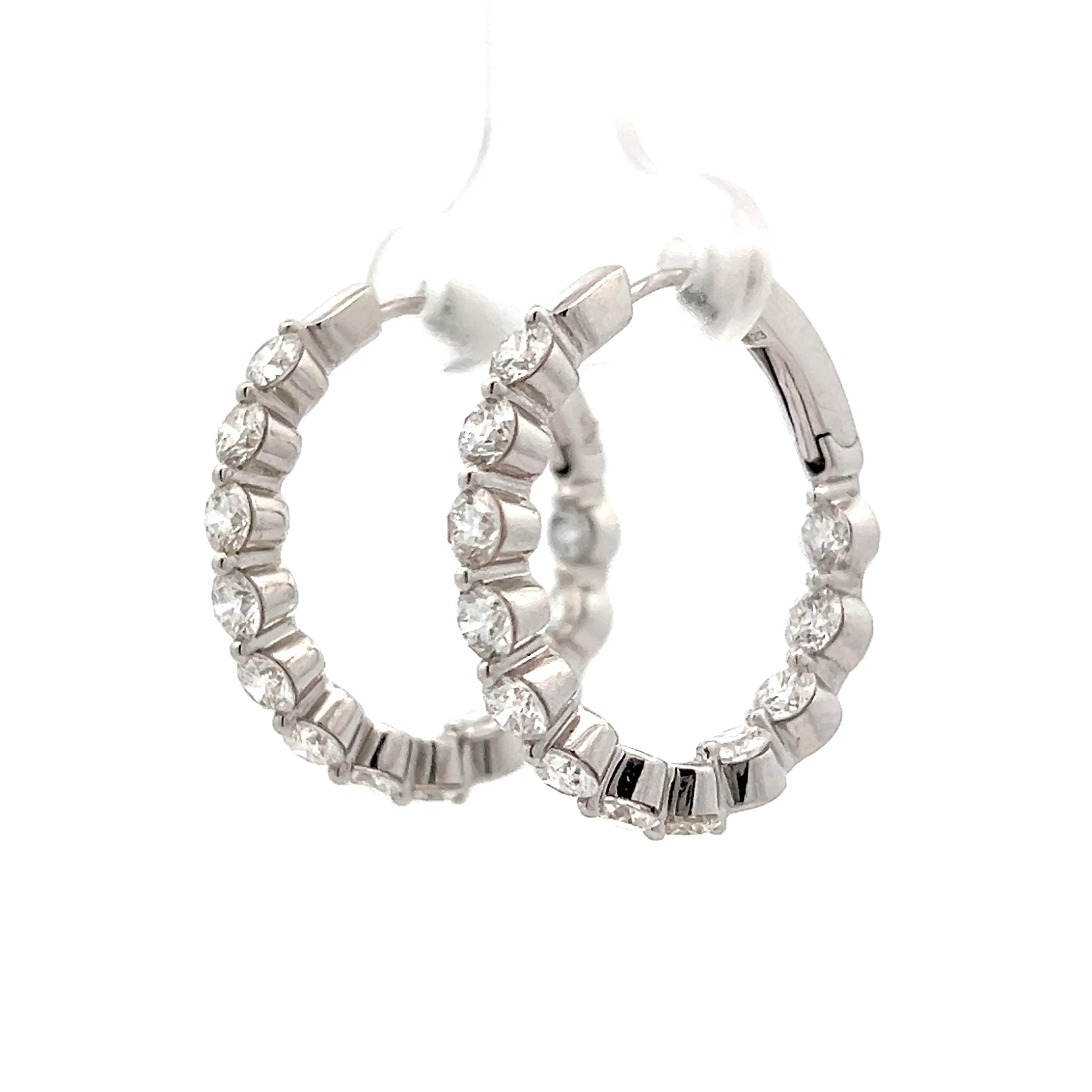 3.23 Diamond Inside-Out Hoop Earrings in 18k - Image 2