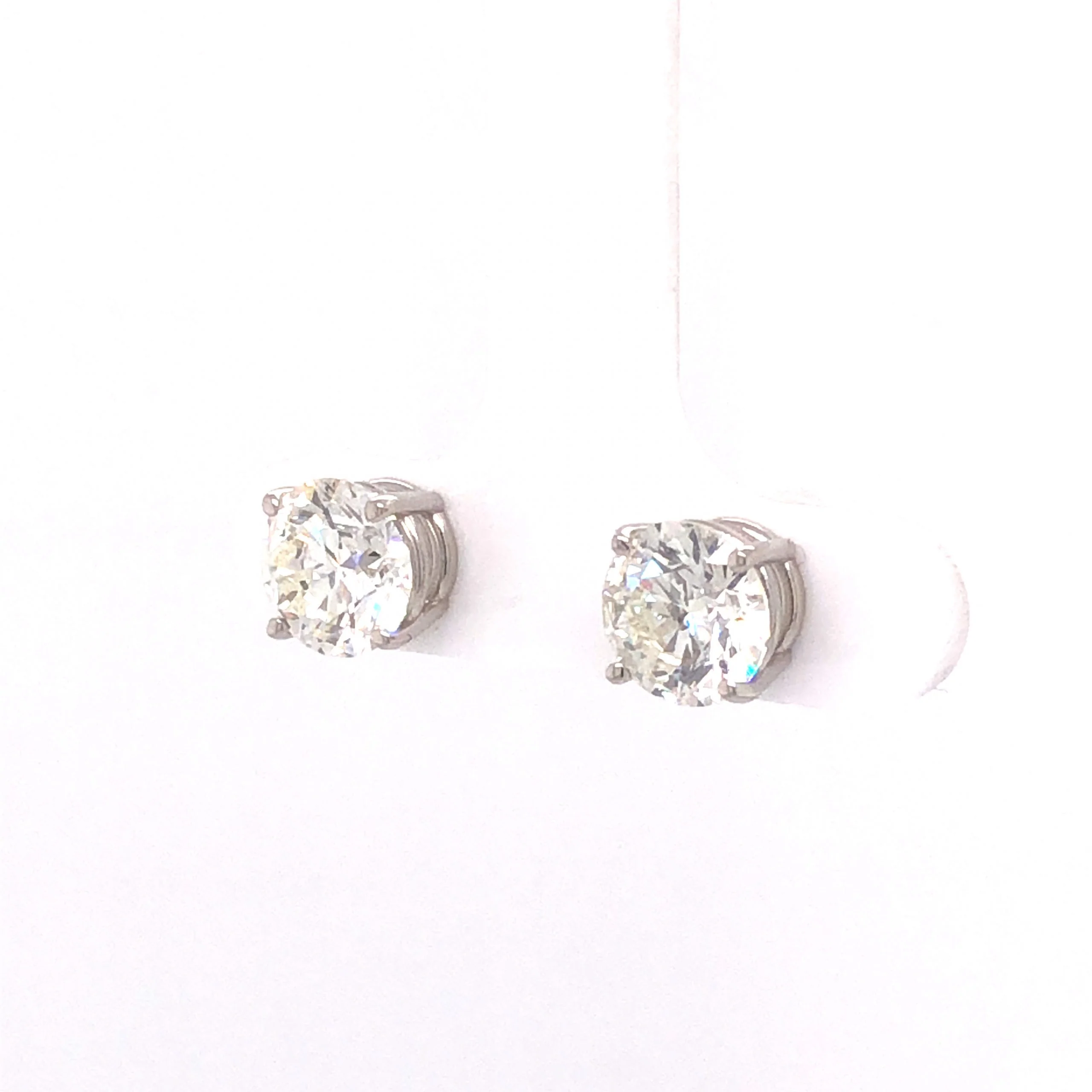 3.30 GIA Diamond Stud Earrings in 14k White Gold - Image 2