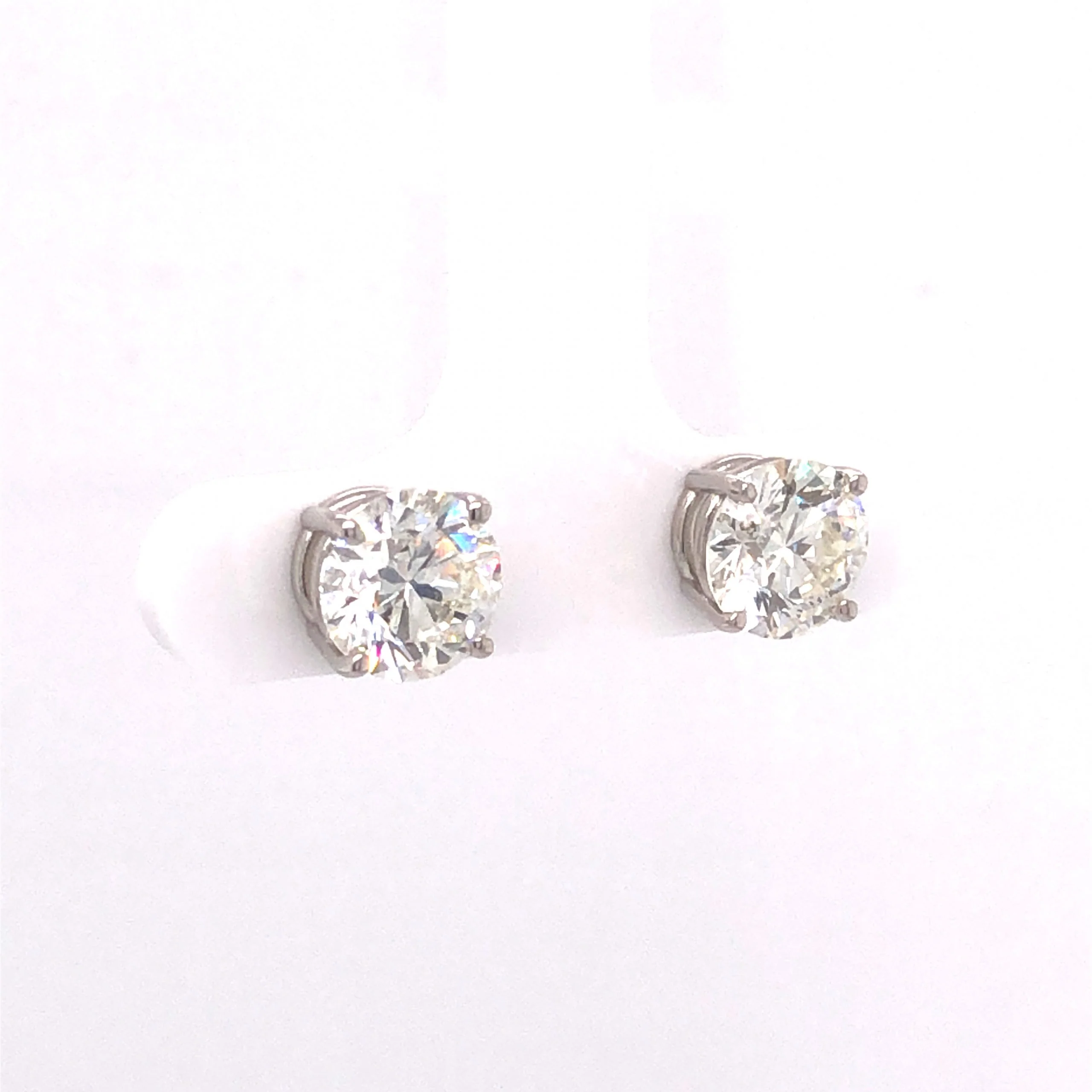3.30 GIA Diamond Stud Earrings in 14k White Gold - Image 3