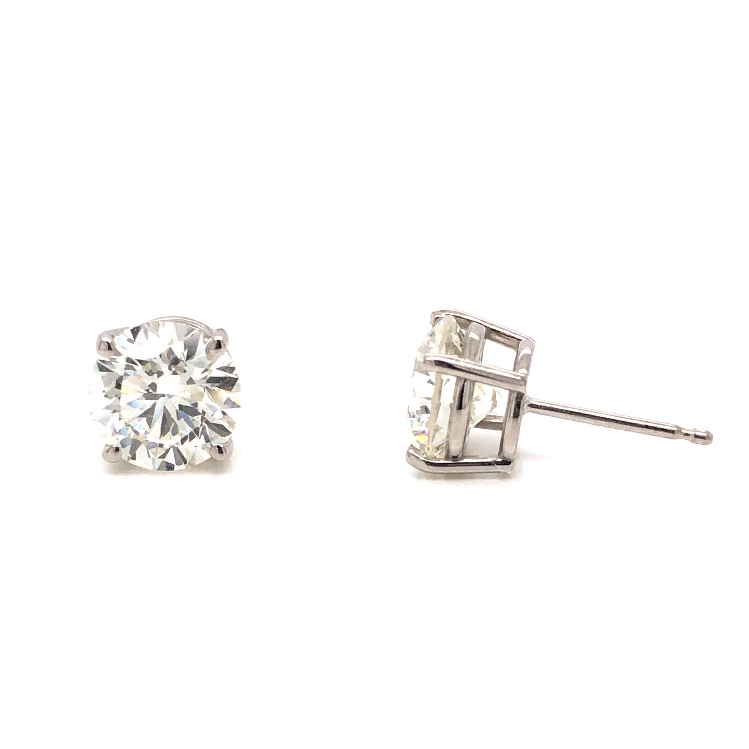 3.30 GIA Diamond Stud Earrings in 14k White Gold - Image 4