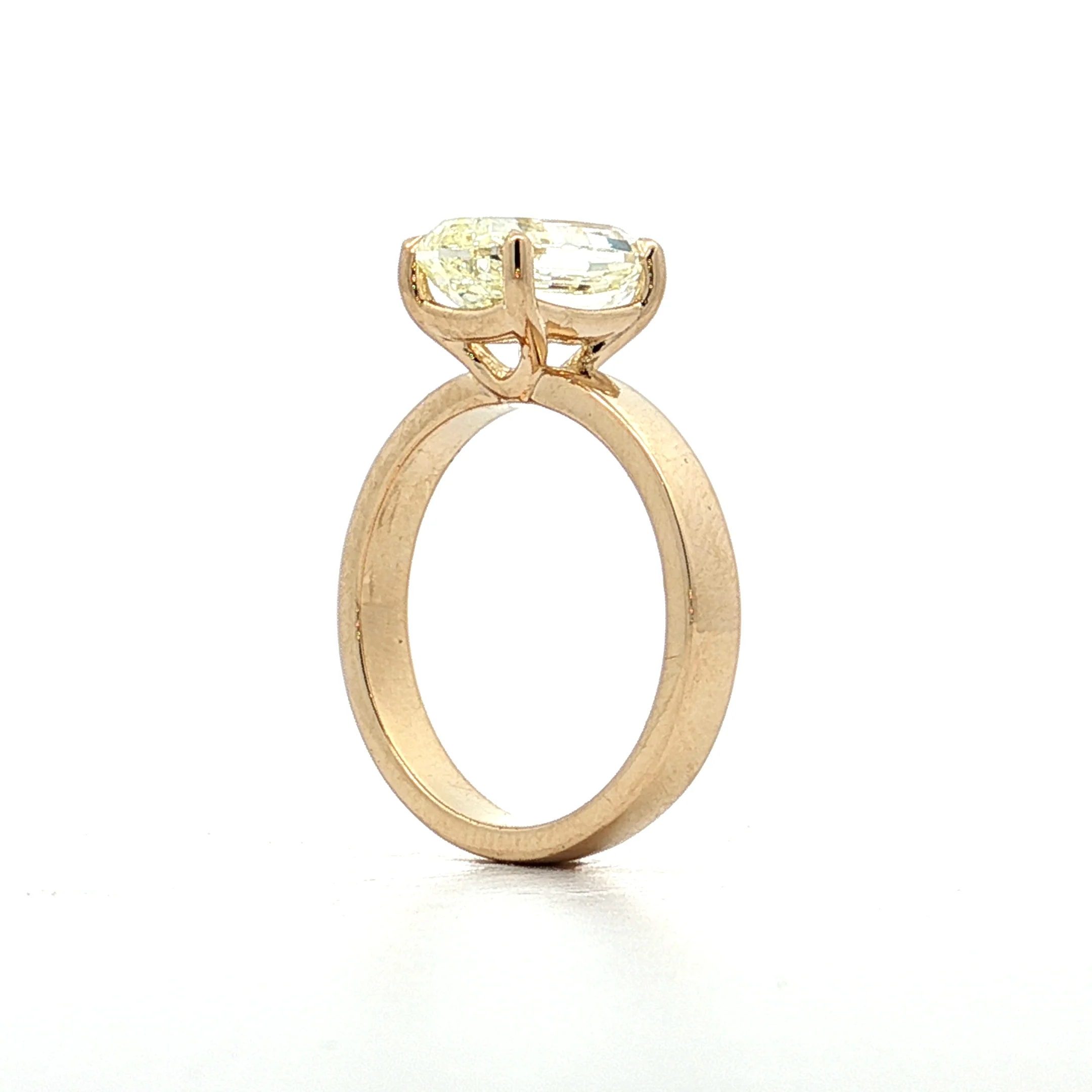 3.30 Oval Step Cut Diamond Engagement Ring 14k - Image 5