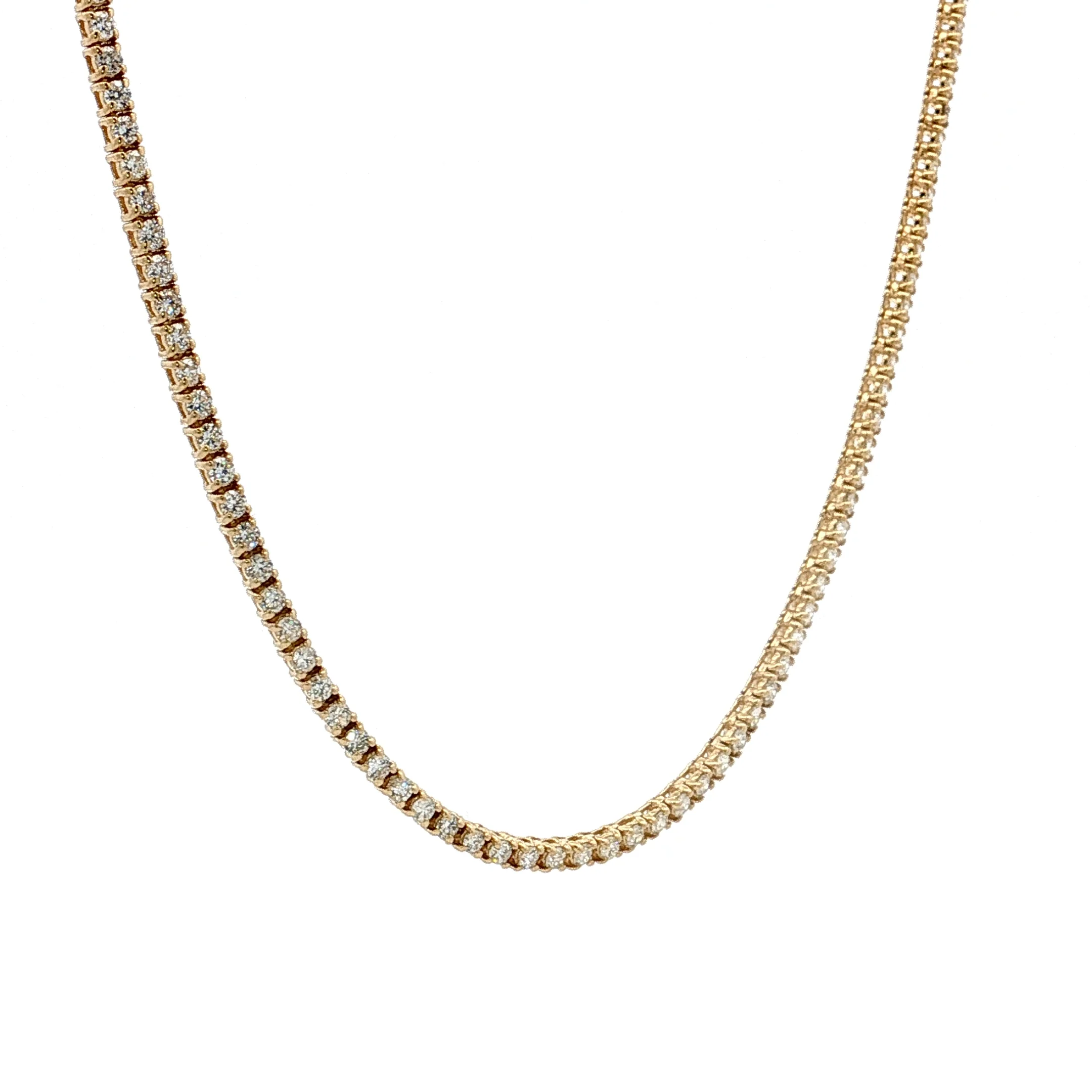 3.36 Diamond Tennis Necklace 14k Yellow Gold - Image 3