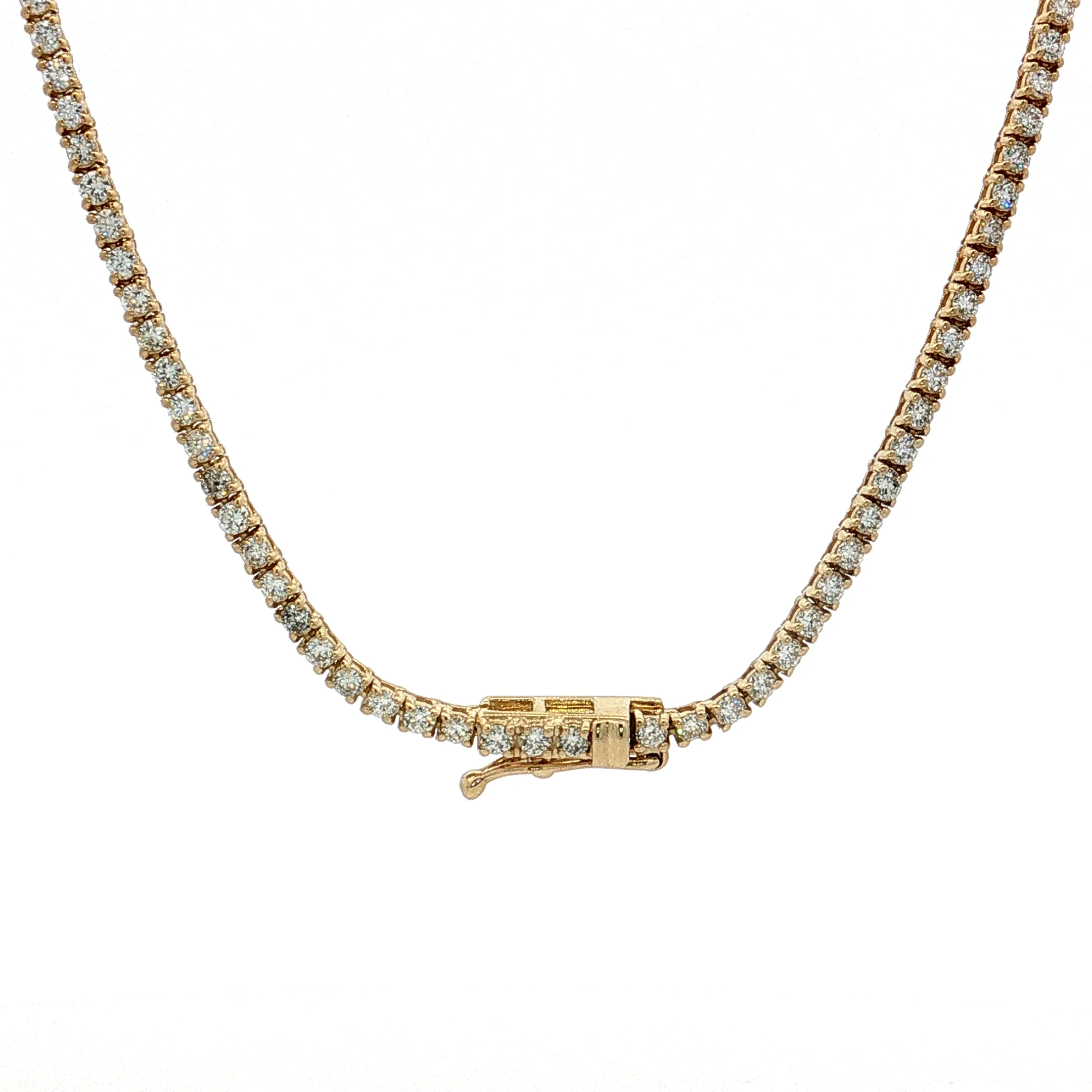 3.36 Diamond Tennis Necklace 14k Yellow Gold - Image 4
