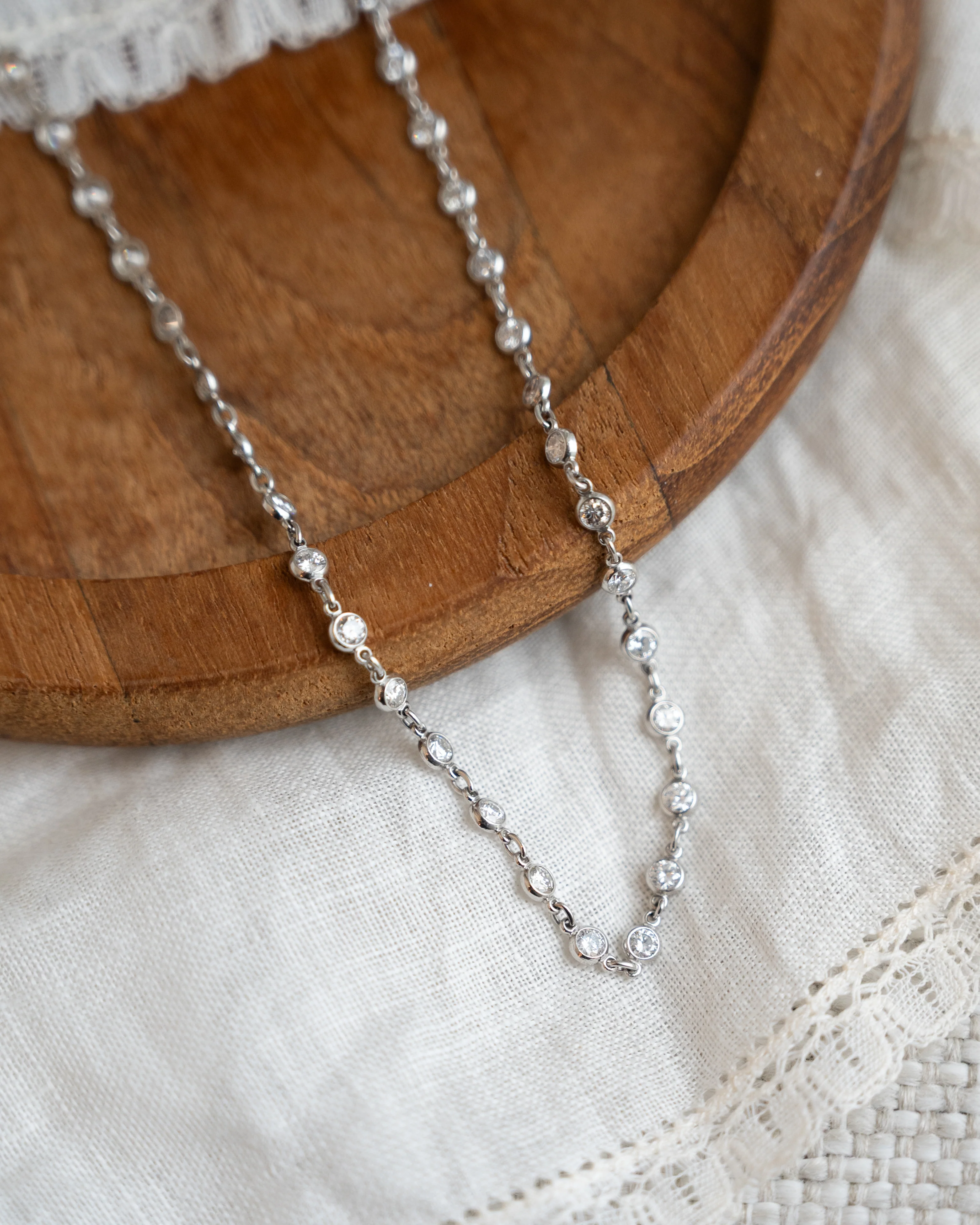 3.45 Diamonds By The Yard Necklace in Platinum - Image 5