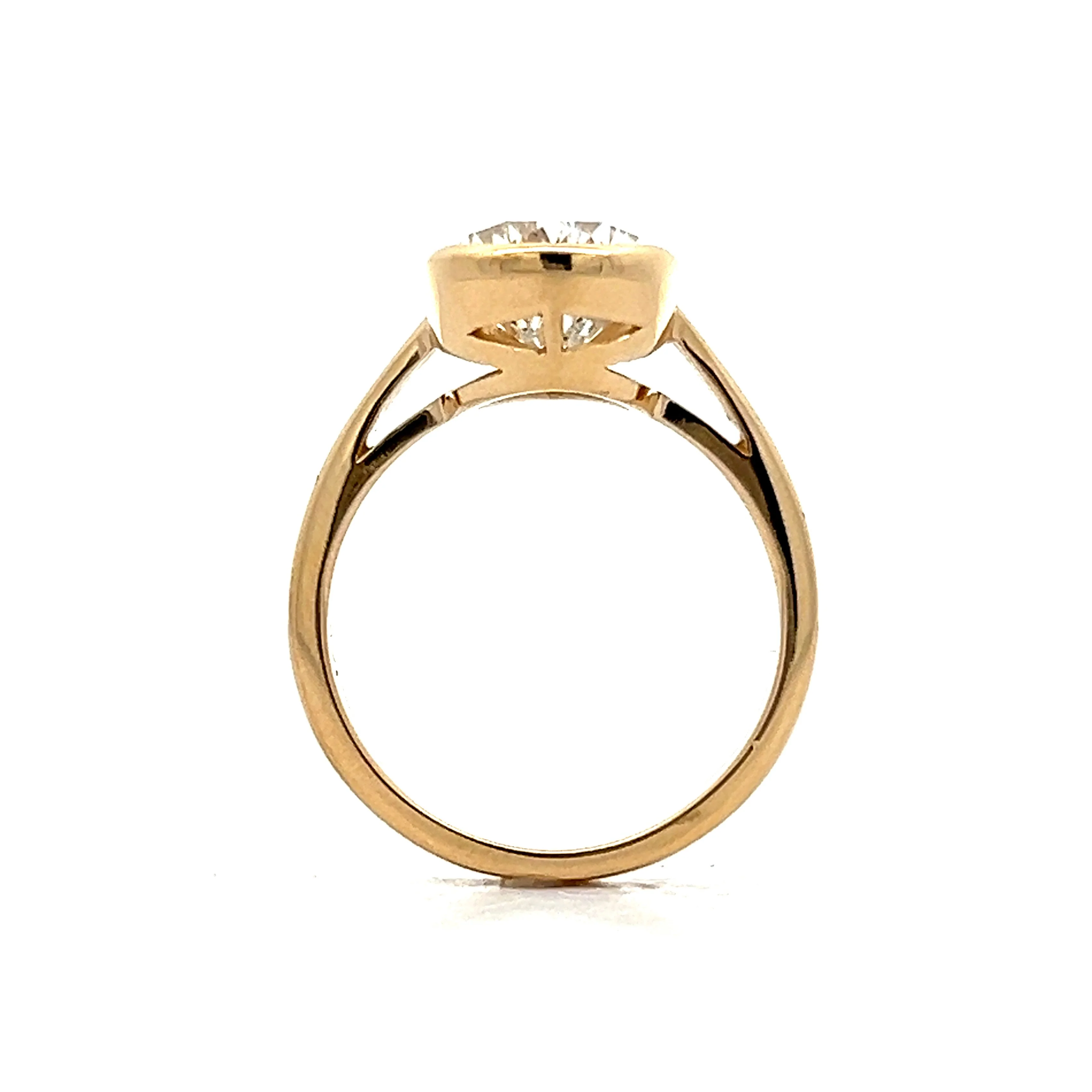 3.49 Pear Cut Diamond Engagement Ring in 14k Yellow Gold - Image 4