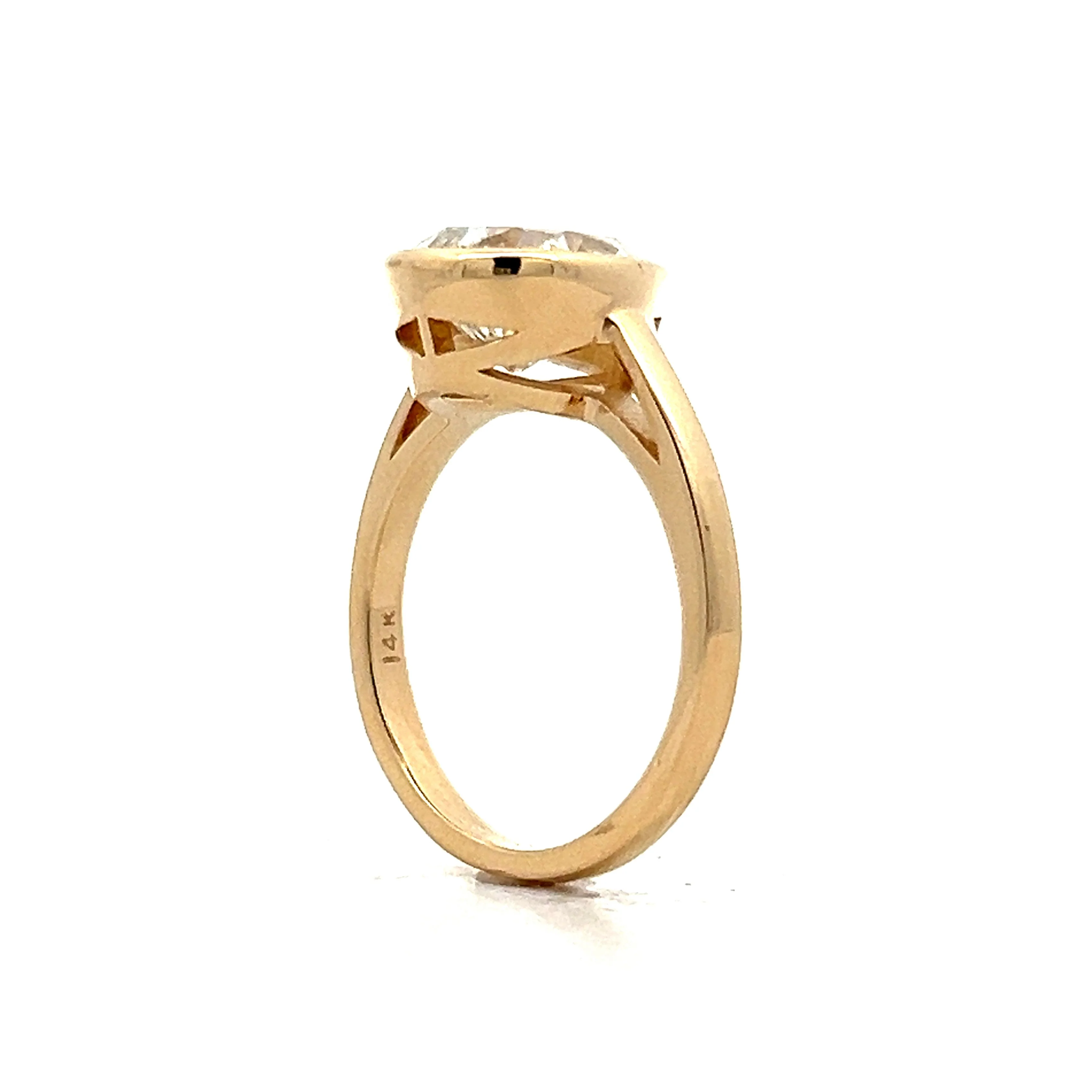3.49 Pear Cut Diamond Engagement Ring in 14k Yellow Gold - Image 5