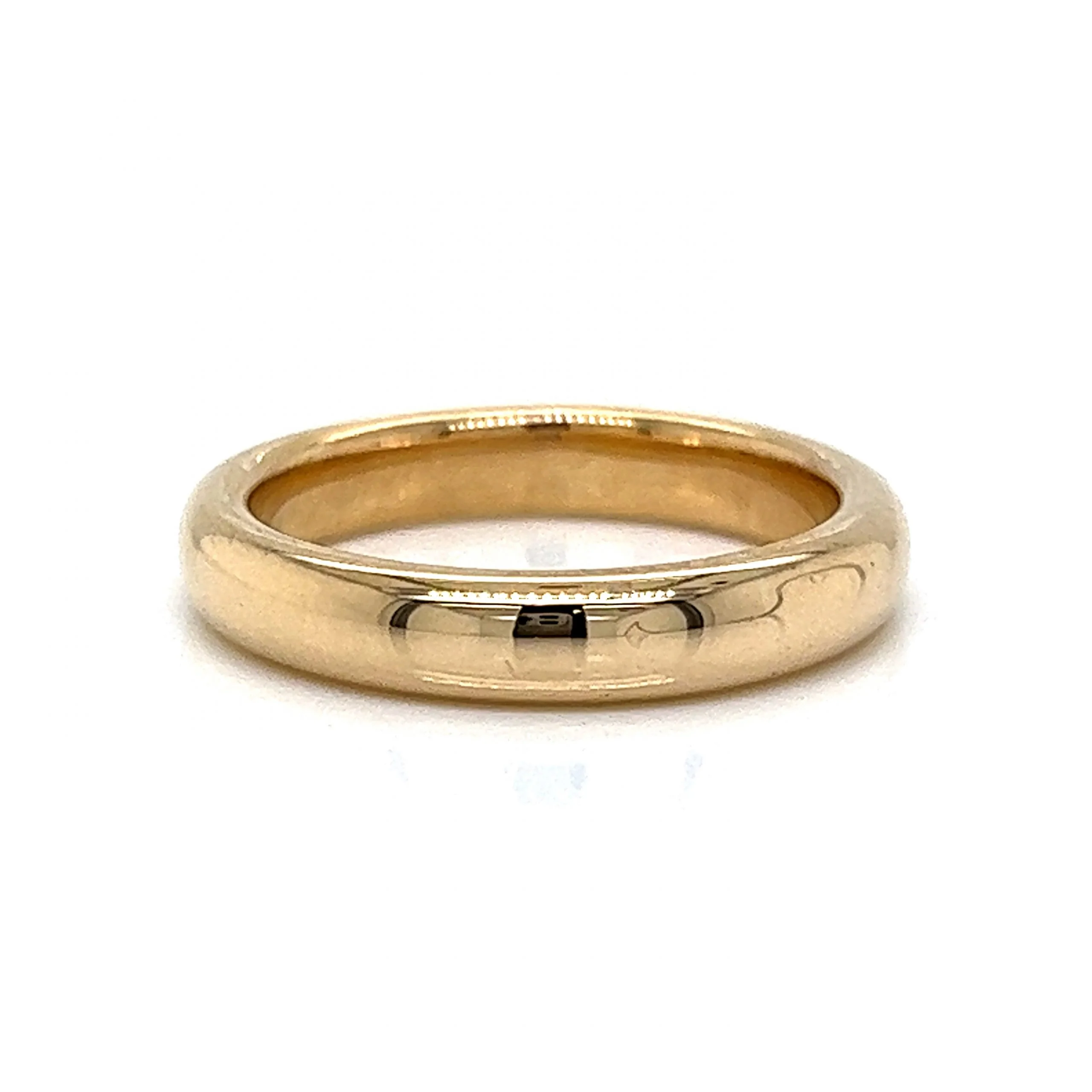 3.5mm Half Round Wedding Band in 14k Yellow Gold - Image 2