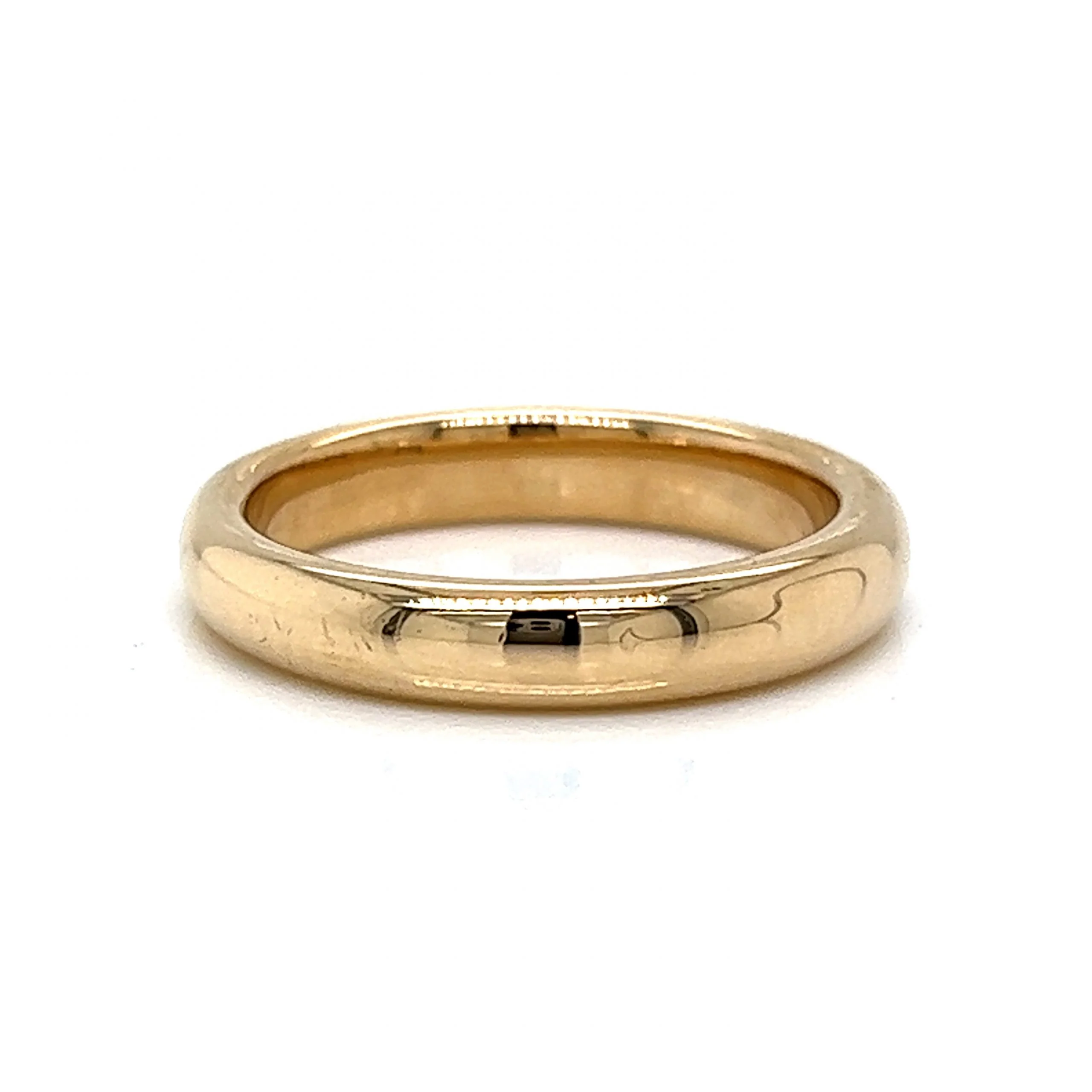 3.5mm Half Round Wedding Band in 14k Yellow Gold - Image 3