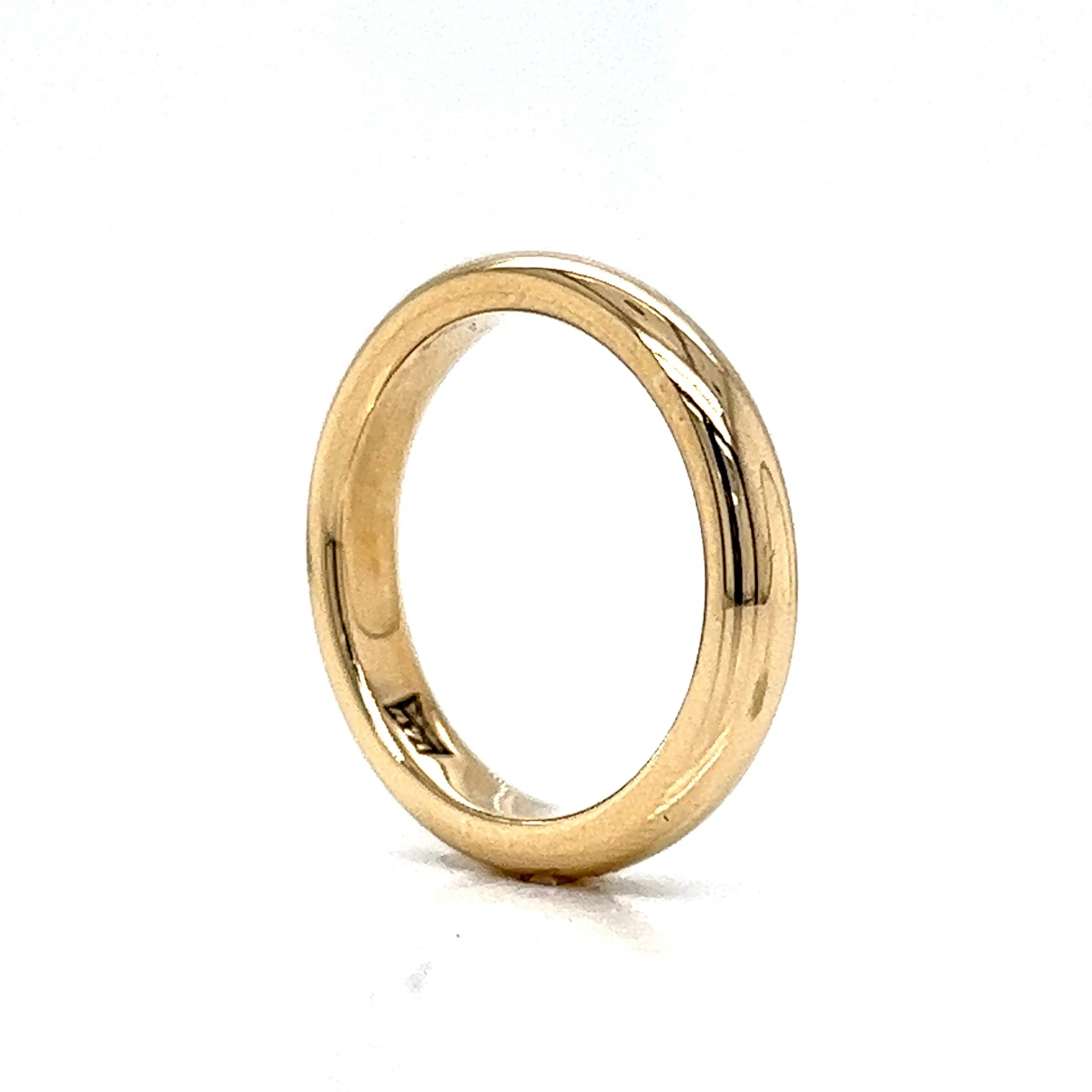 3.5mm Half Round Wedding Band in 14k Yellow Gold - Image 4