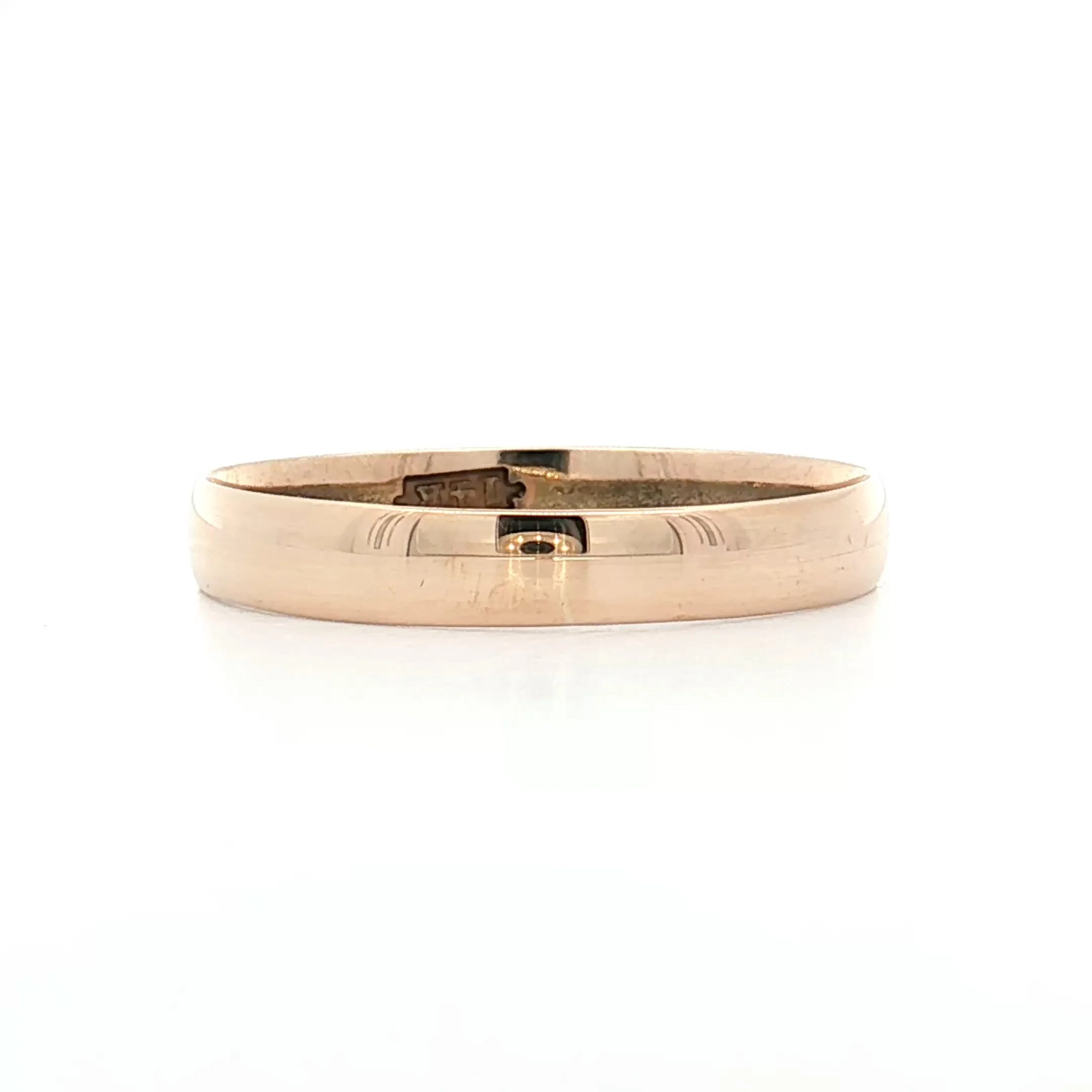 3.5mm Victorian Mens Wedding Band 14k Yellow Gold
