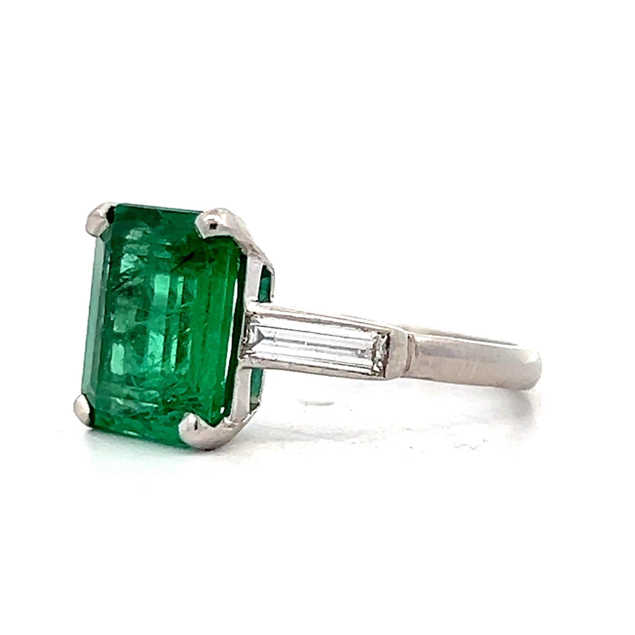 3.61 Carat Emerald & Diamond Cocktail Ring in Platinum - Image 2