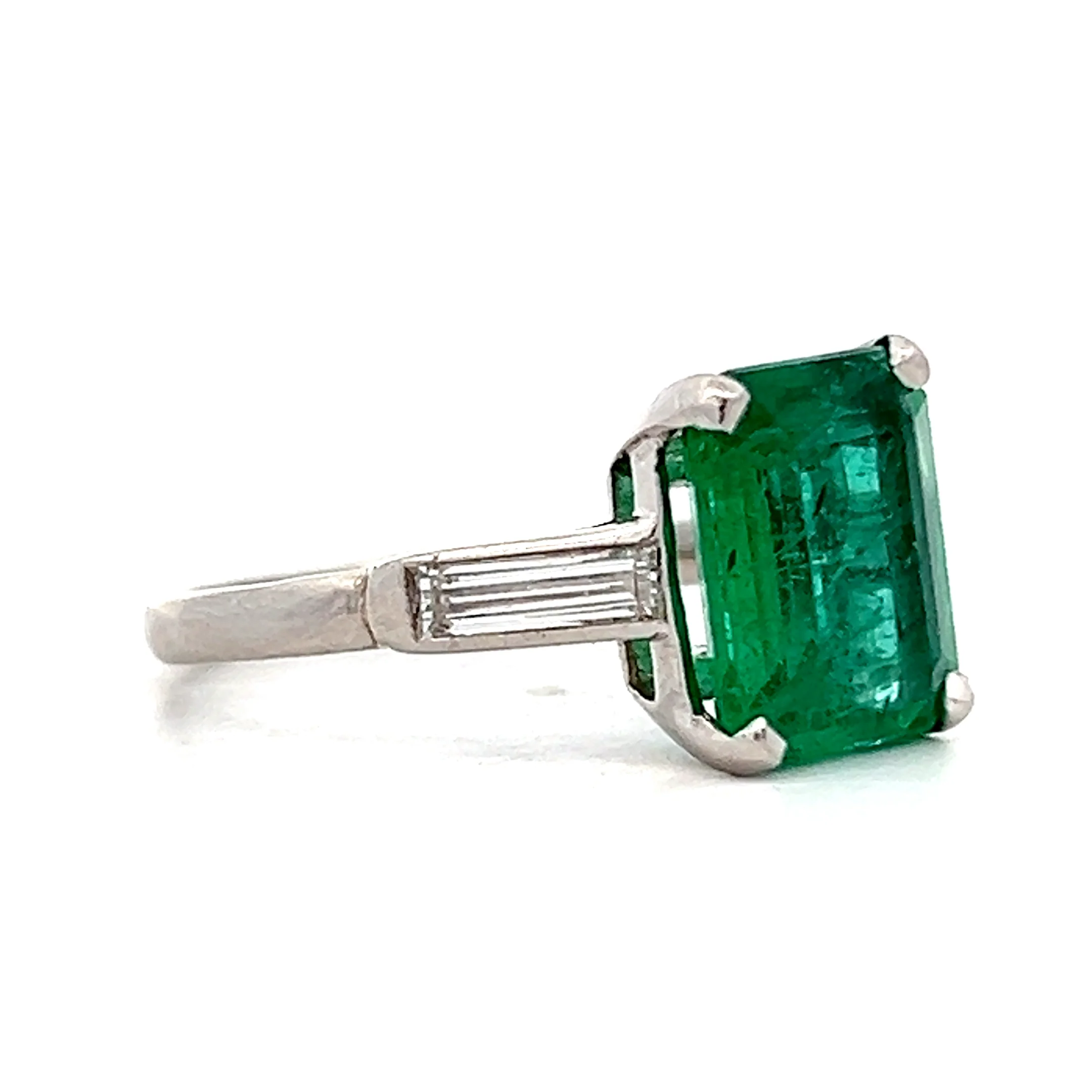 3.61 Carat Emerald & Diamond Cocktail Ring in Platinum - Image 3