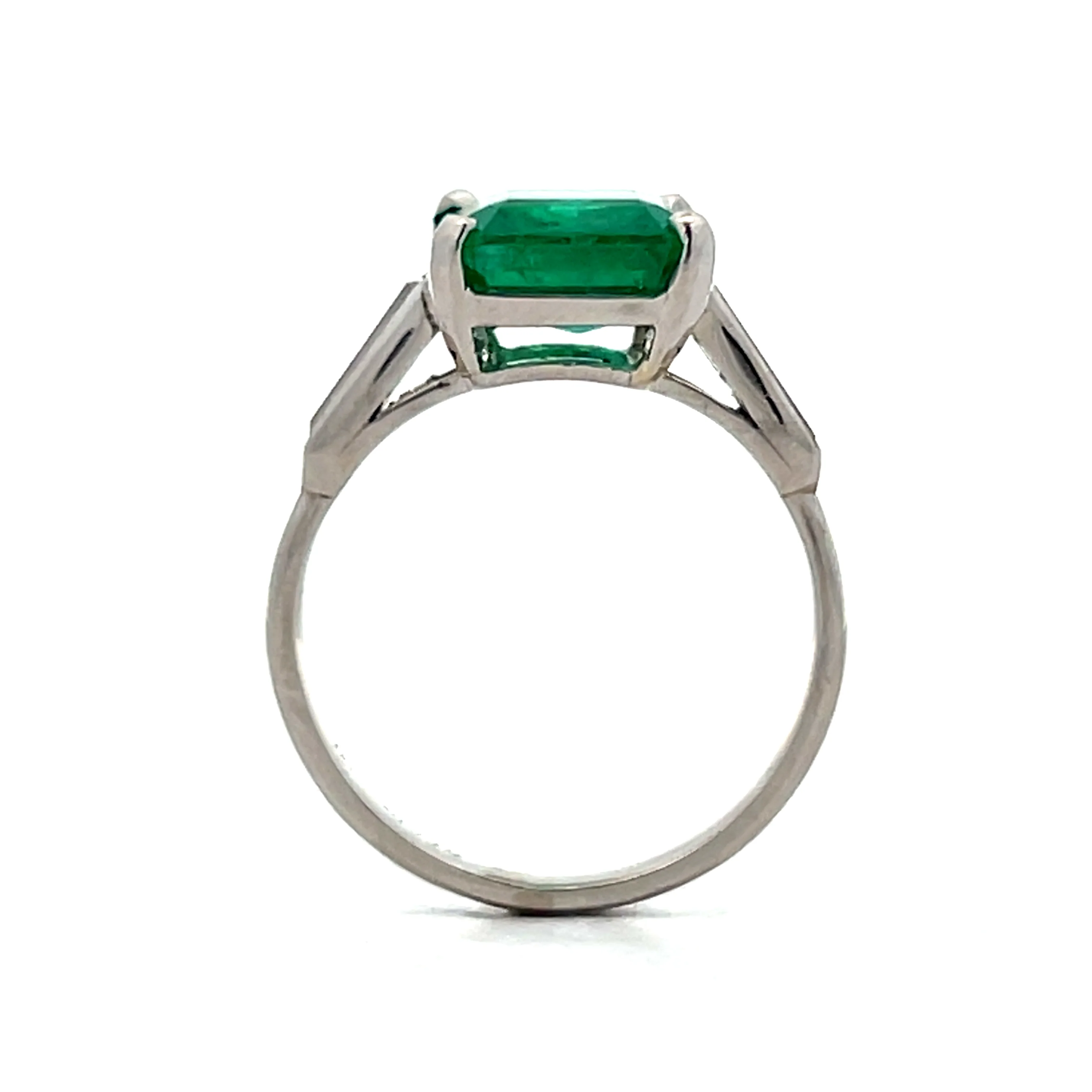 3.61 Carat Emerald & Diamond Cocktail Ring in Platinum - Image 4