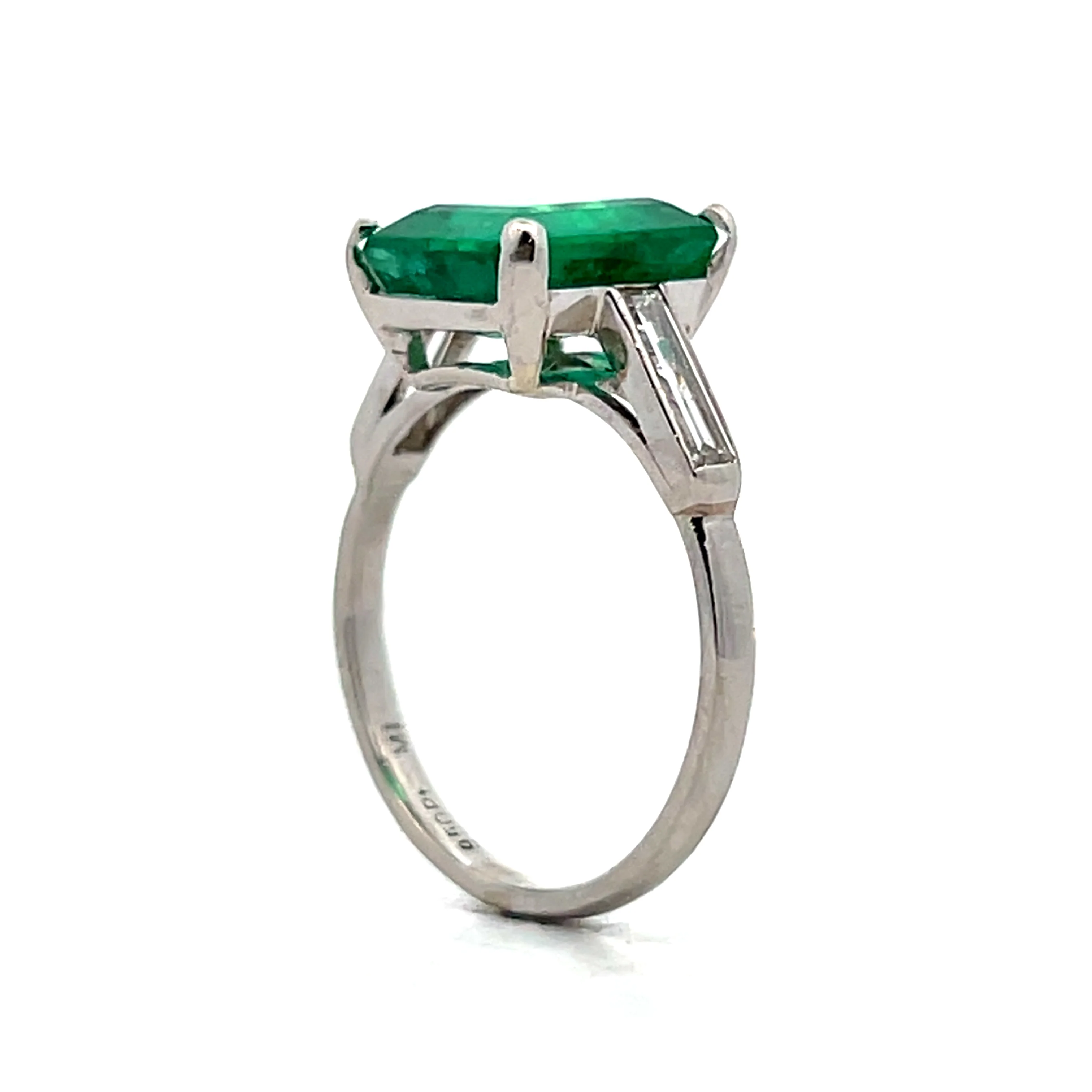 3.61 Carat Emerald & Diamond Cocktail Ring in Platinum - Image 5
