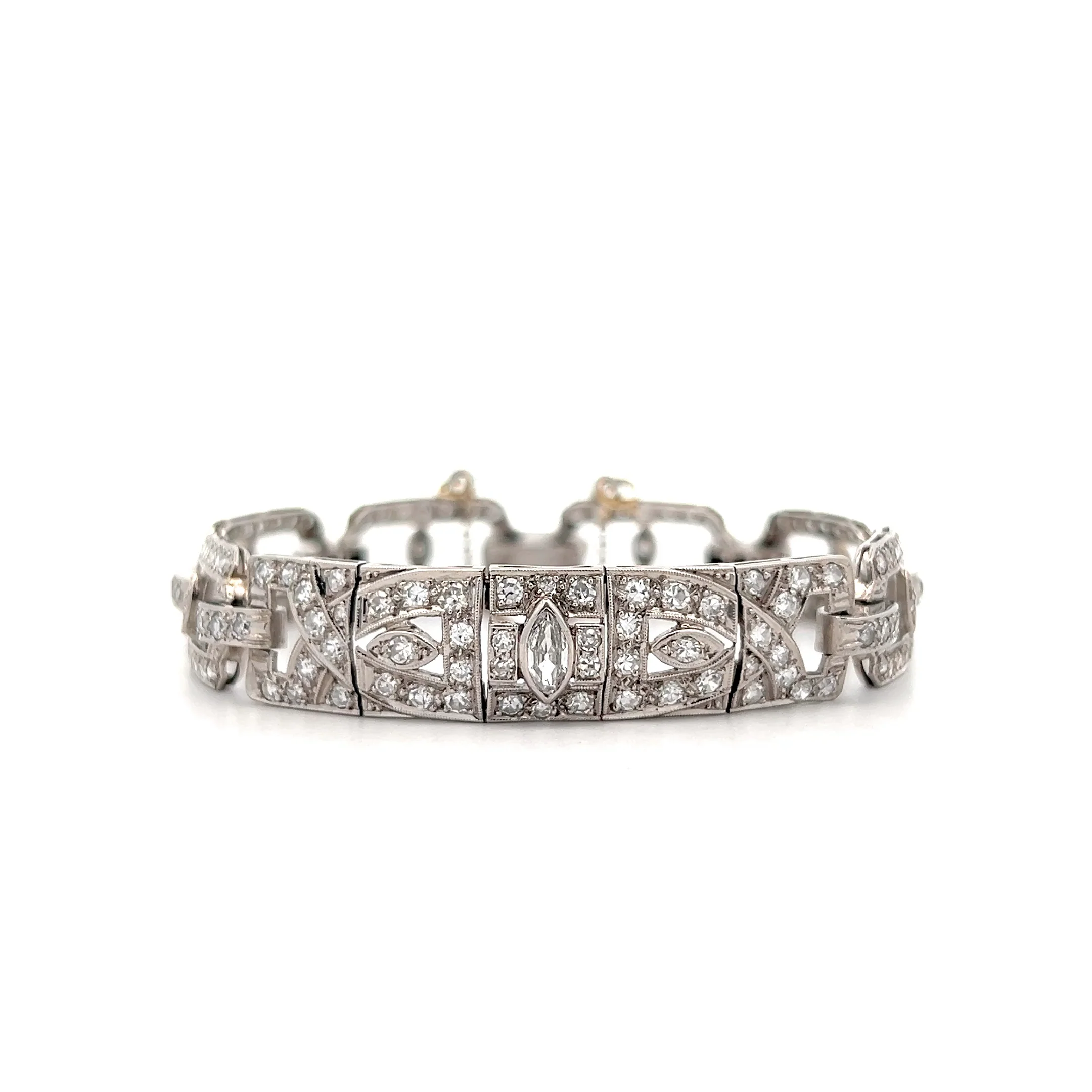 3.75 Antique Art Deco Diamond Bracelet Platinum