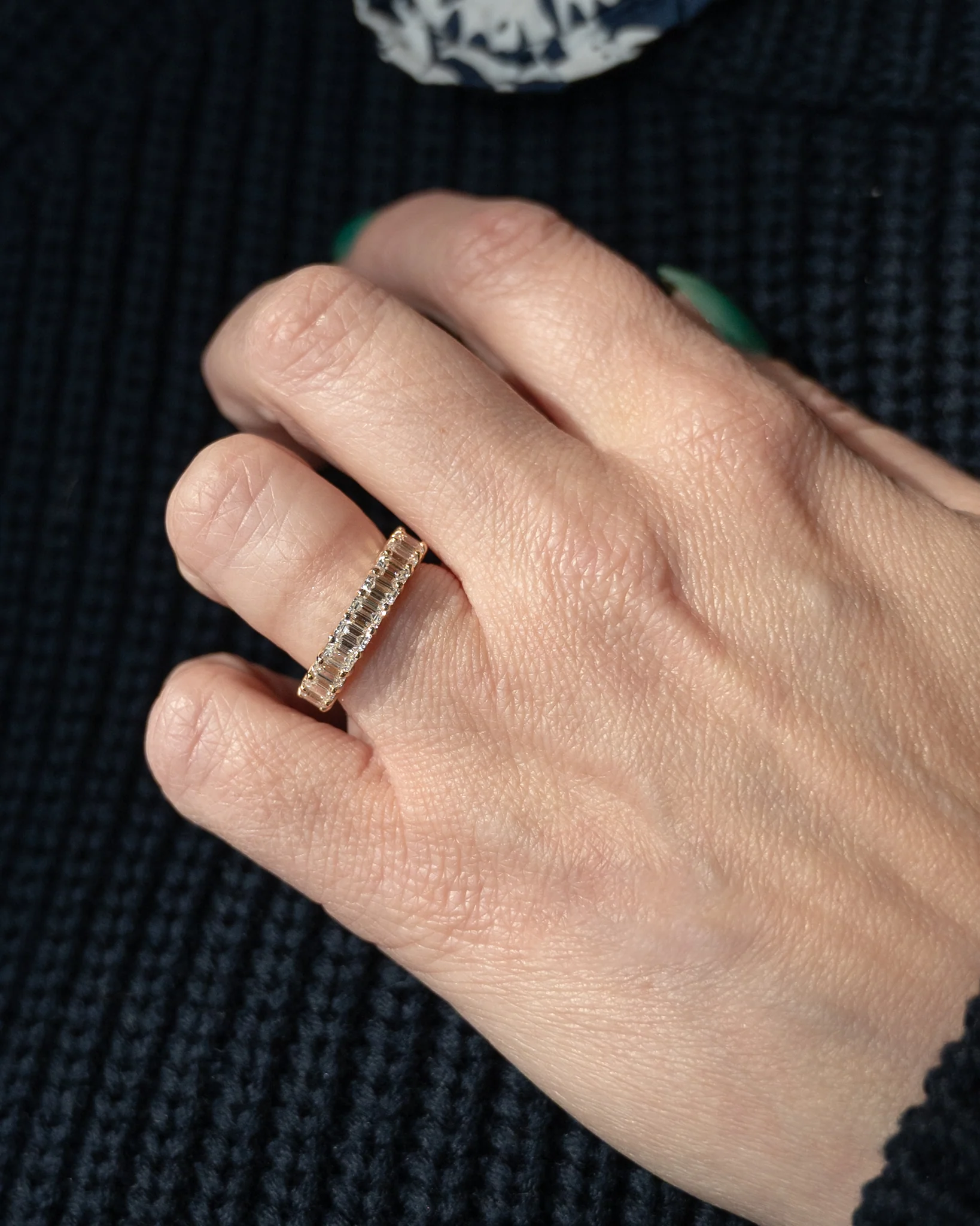 3.76 Emerald Cut Diamond Eternity Band in 14k - Image 8