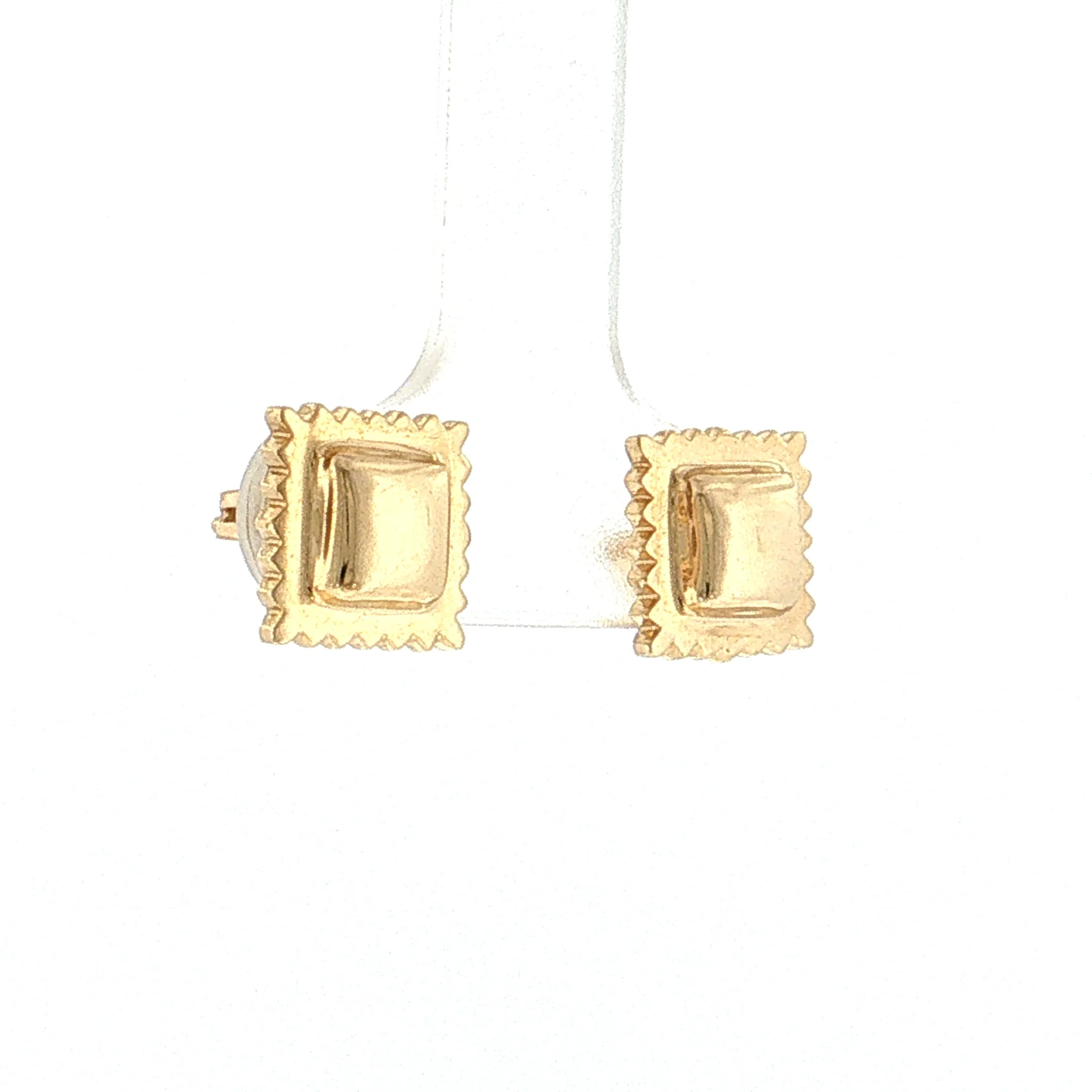 3.90 Ravioli Stud Earrings 14k Yellow Gold - Image 3