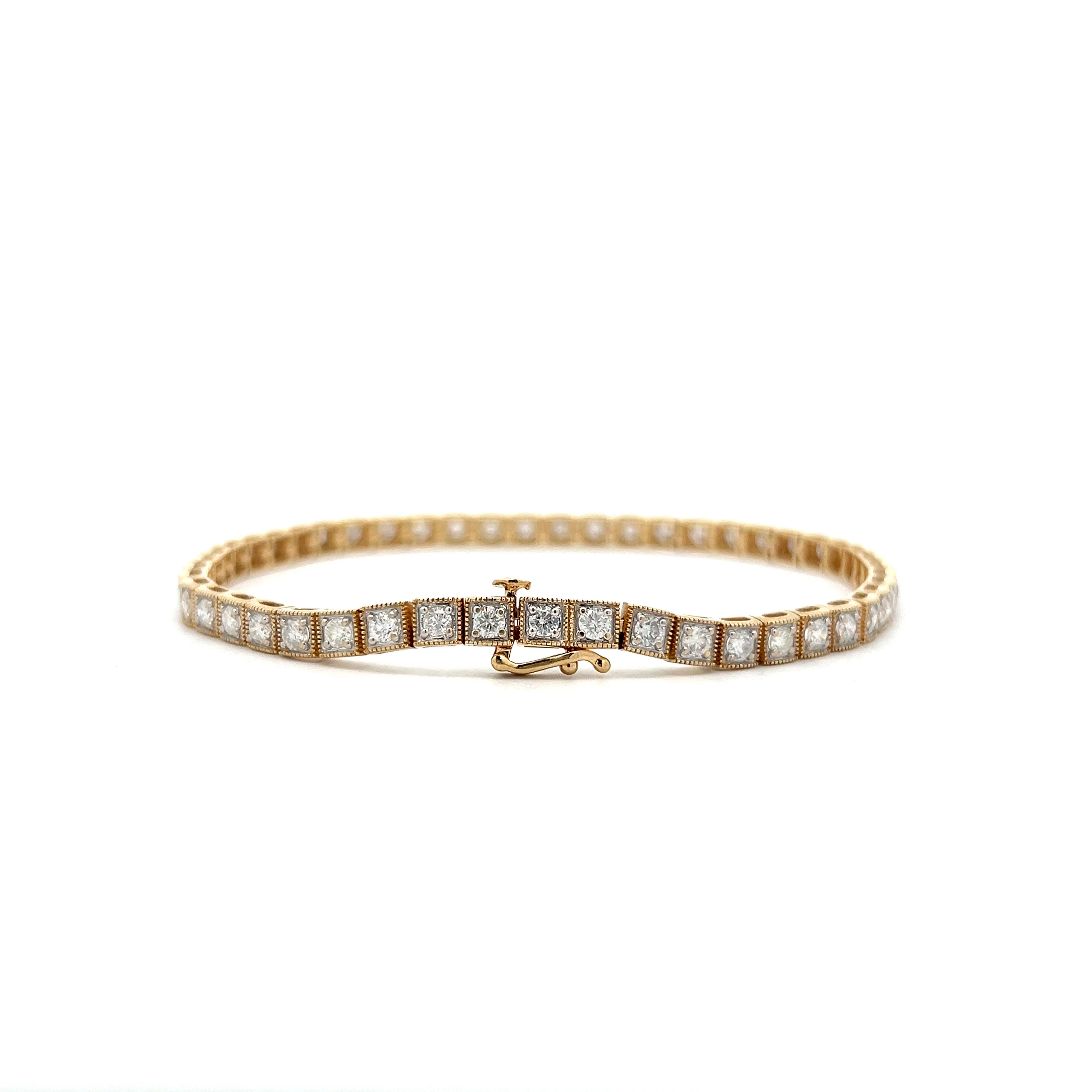 3.92 Brilliant Diamond Bracelet in 14k Yellow Gold - Image 4